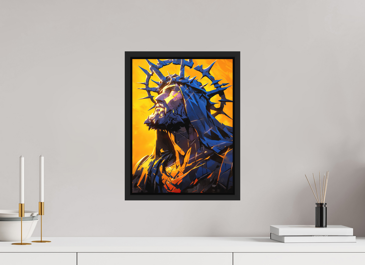 12 x 16″, Photo Print on Aluminum Backing with boarder Jesus