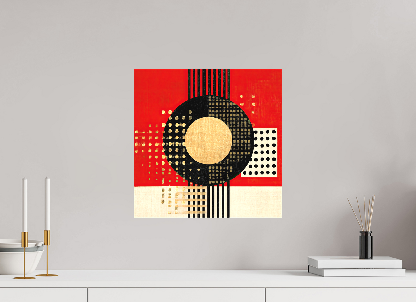15 x 15″, Textile on Canvas Vinyl