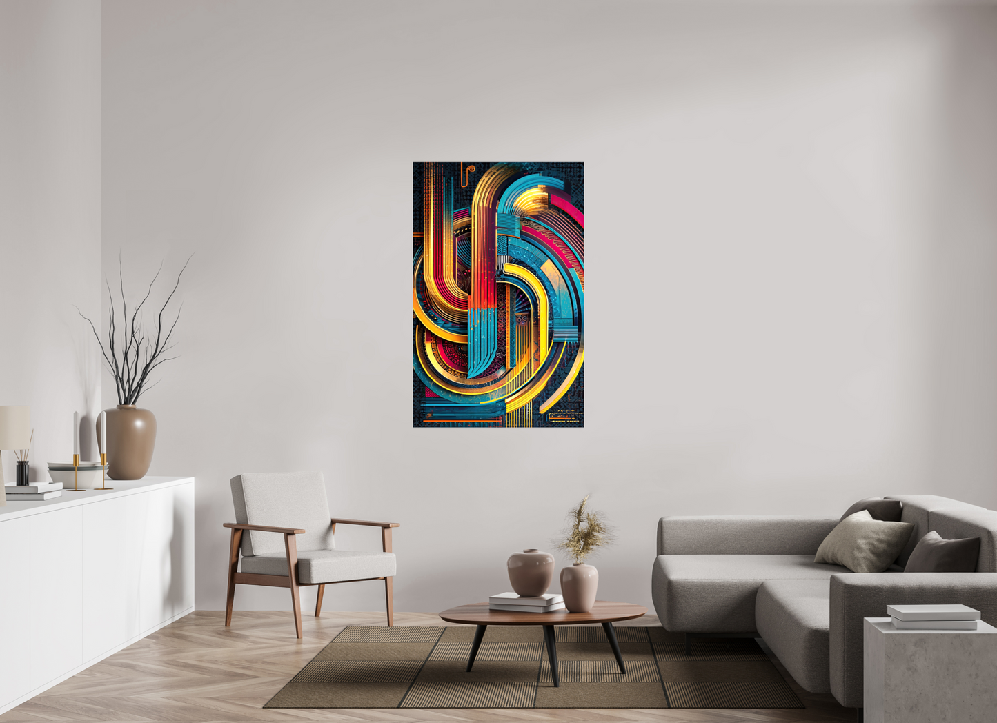 35 x 54.4″, Glossy Canvas Abstract Jazz 2