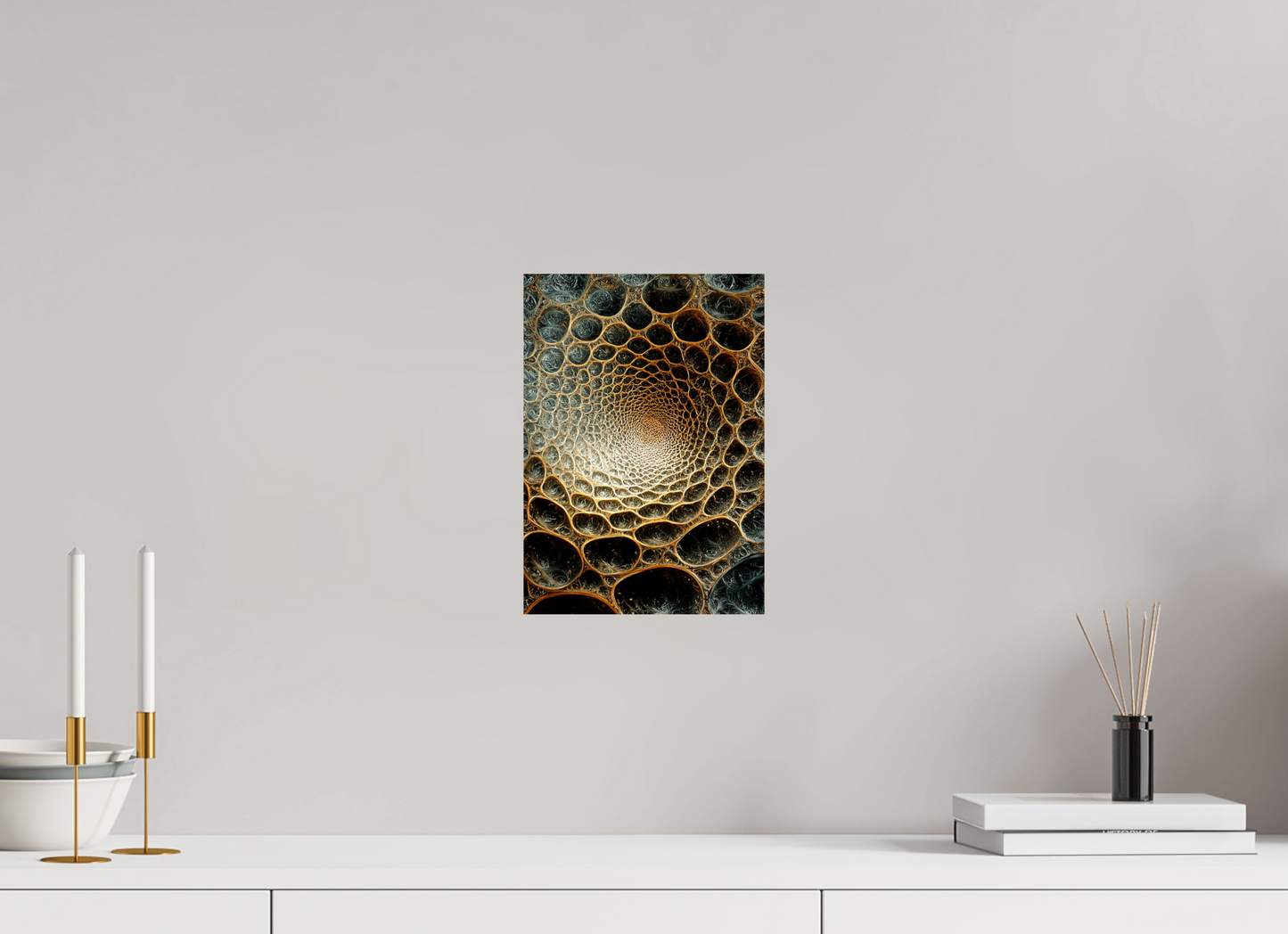ISO A4 (21 x 29,7 cm), Fine Art Print On Aluminum Dibond Alien Texture