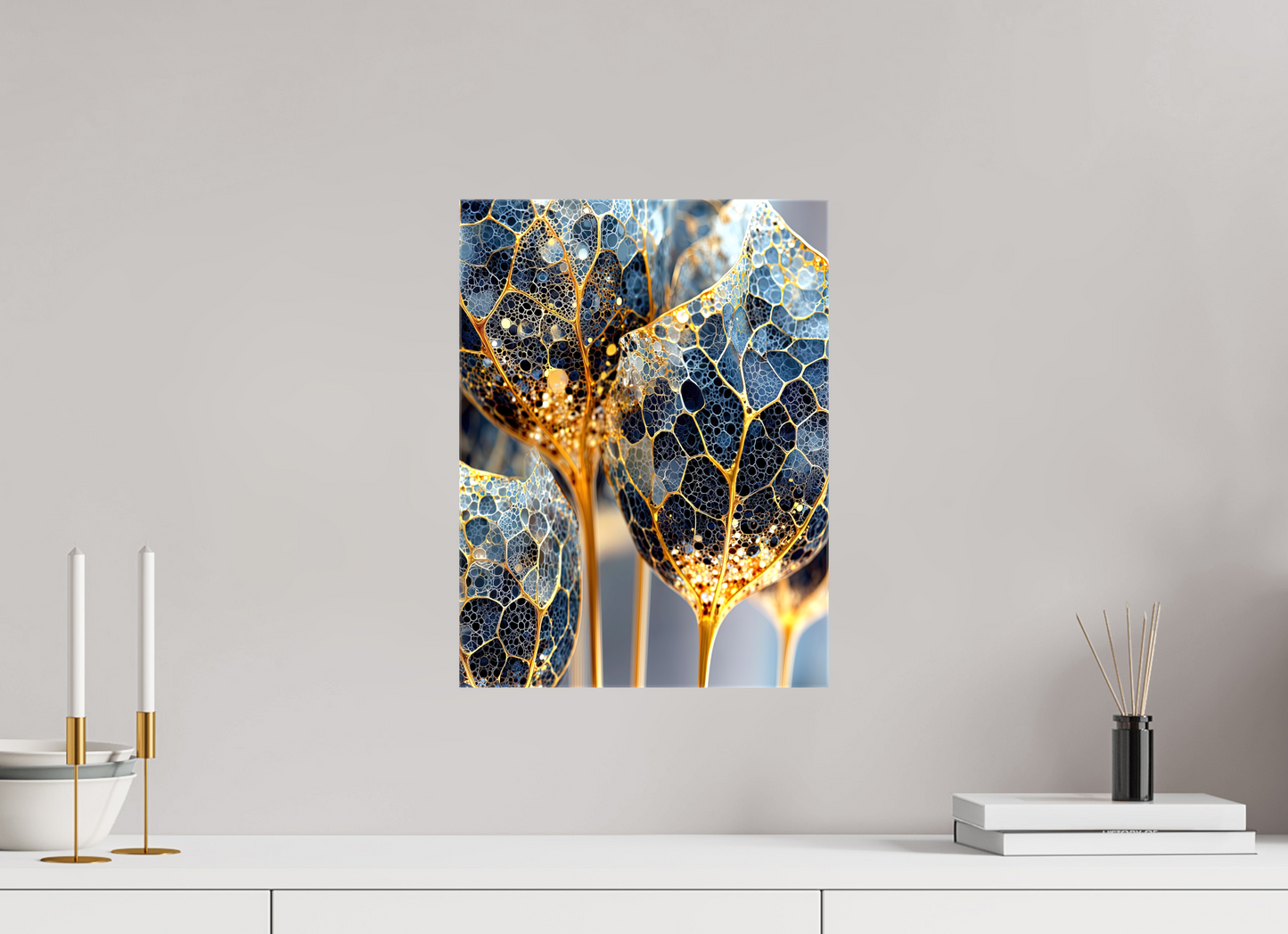 12 x 16″, Glossy Canvas Luxury Glass Flowers