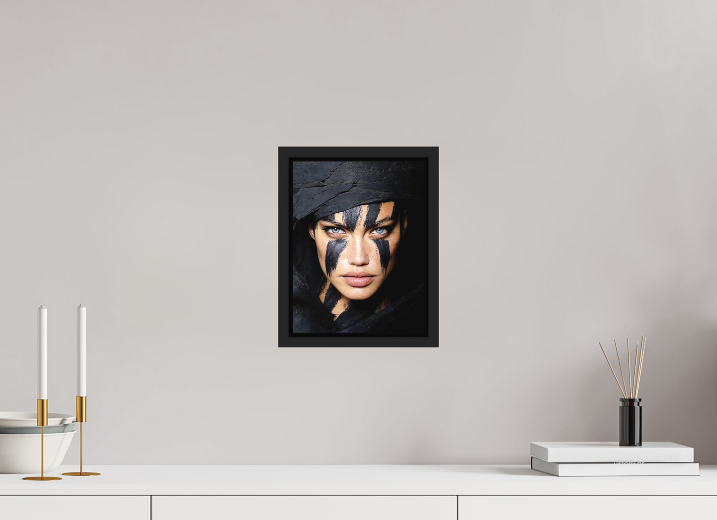 8 x 10.4″, Photo Print on Aluminum Backing with boarder Charcoal Woman