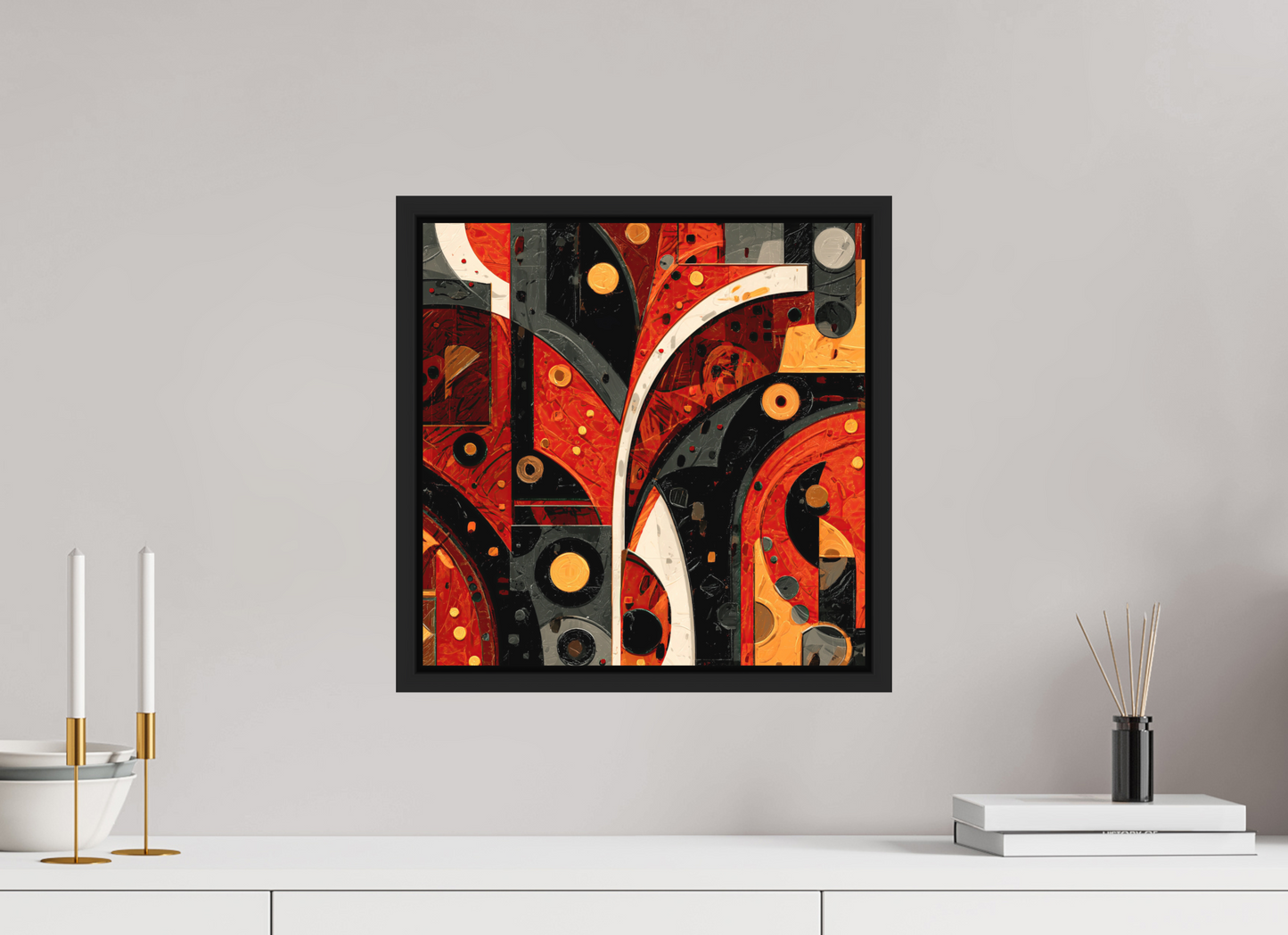 15 x 15″, Photo Print on Aluminum Backing with boarder Abstract Chaos