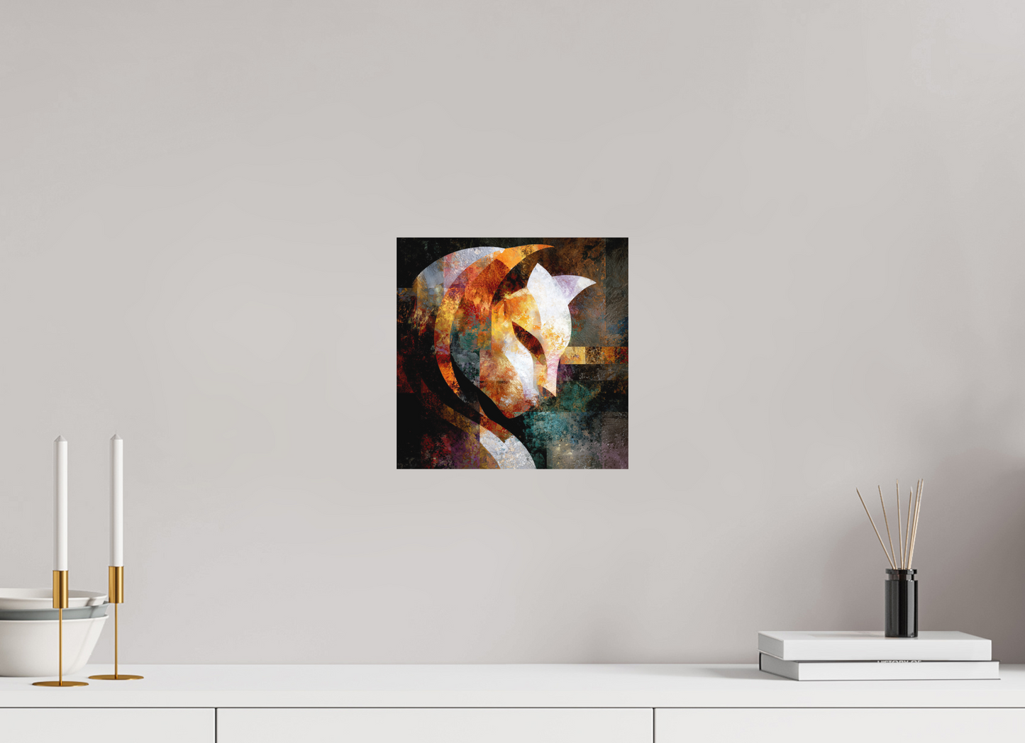 10 x 10″, Photo Print on Aluminum Backing Abstract Cat