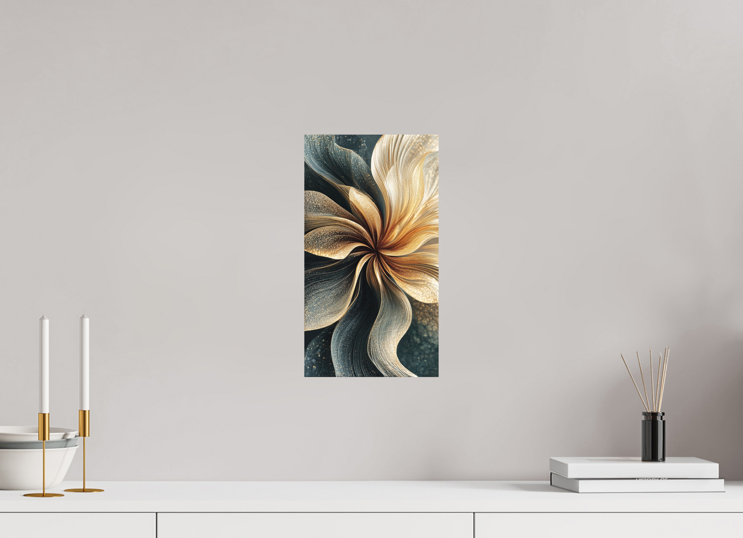 8 x 14.4″, Photo Print on Aluminum Backing Abstract Flower Swirl