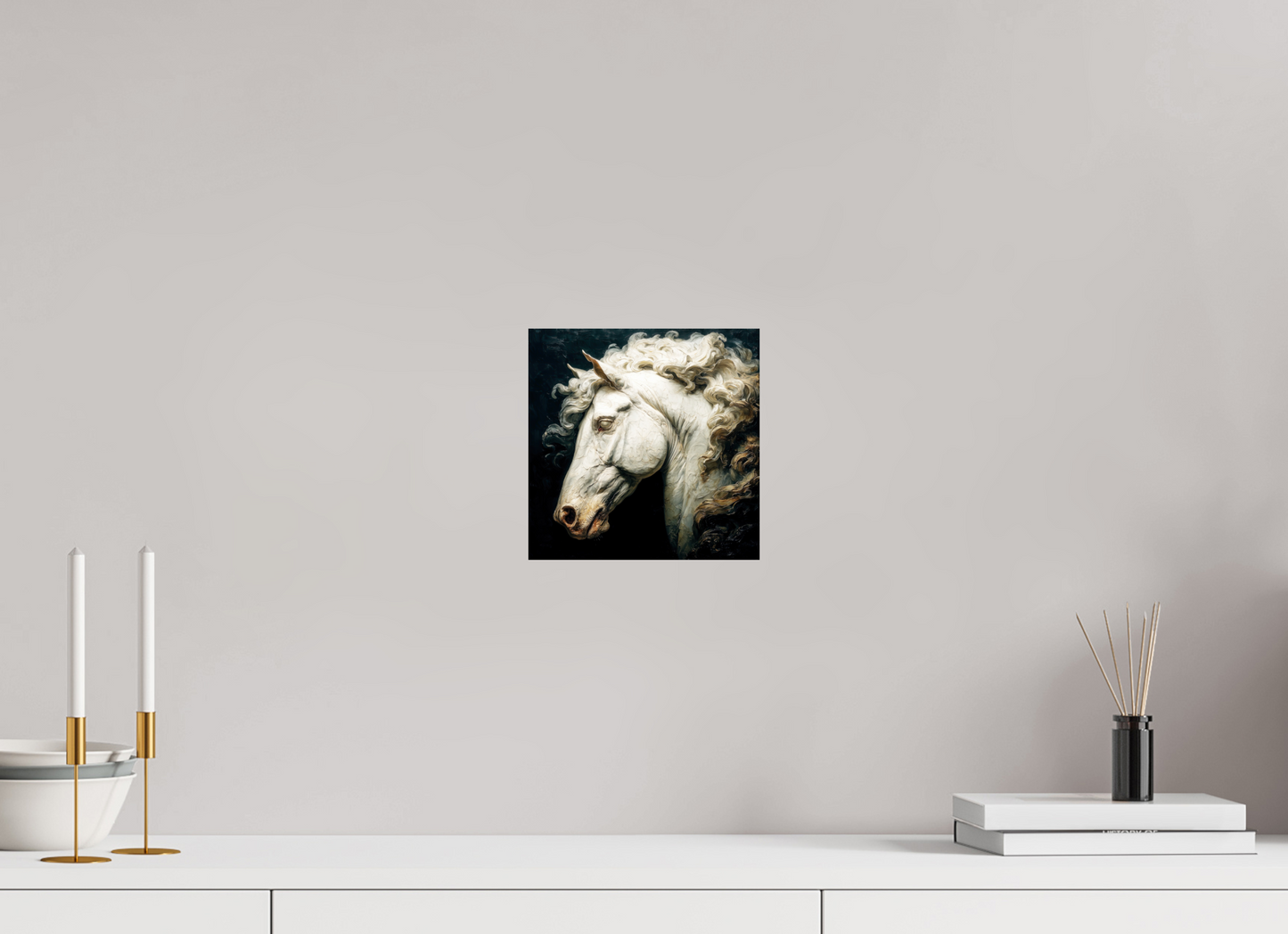 8 x 8″, Fine Art Print On Aluminum Dibond Pale Horse