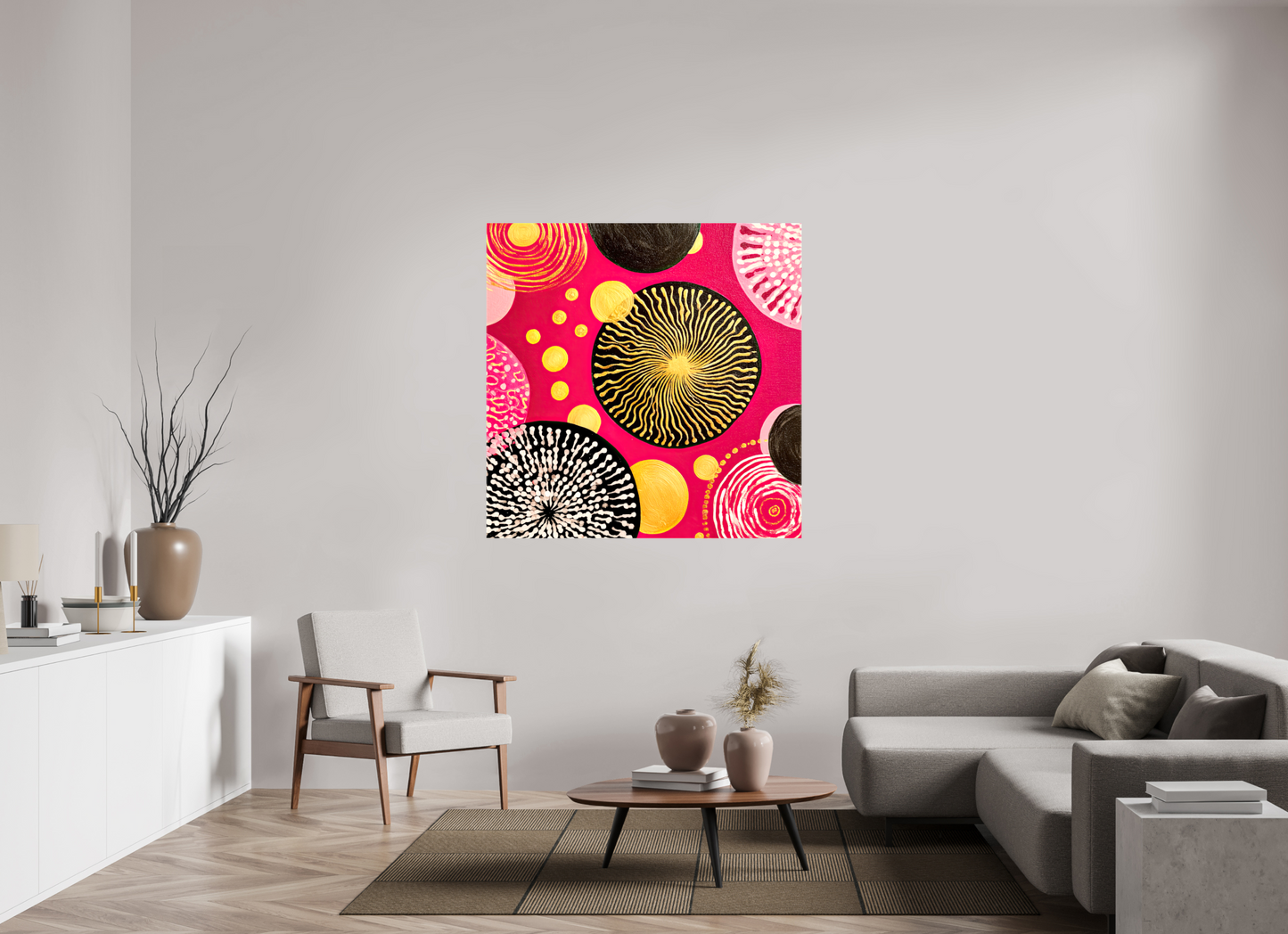 50 x 50″, Glossy Canvas Spores