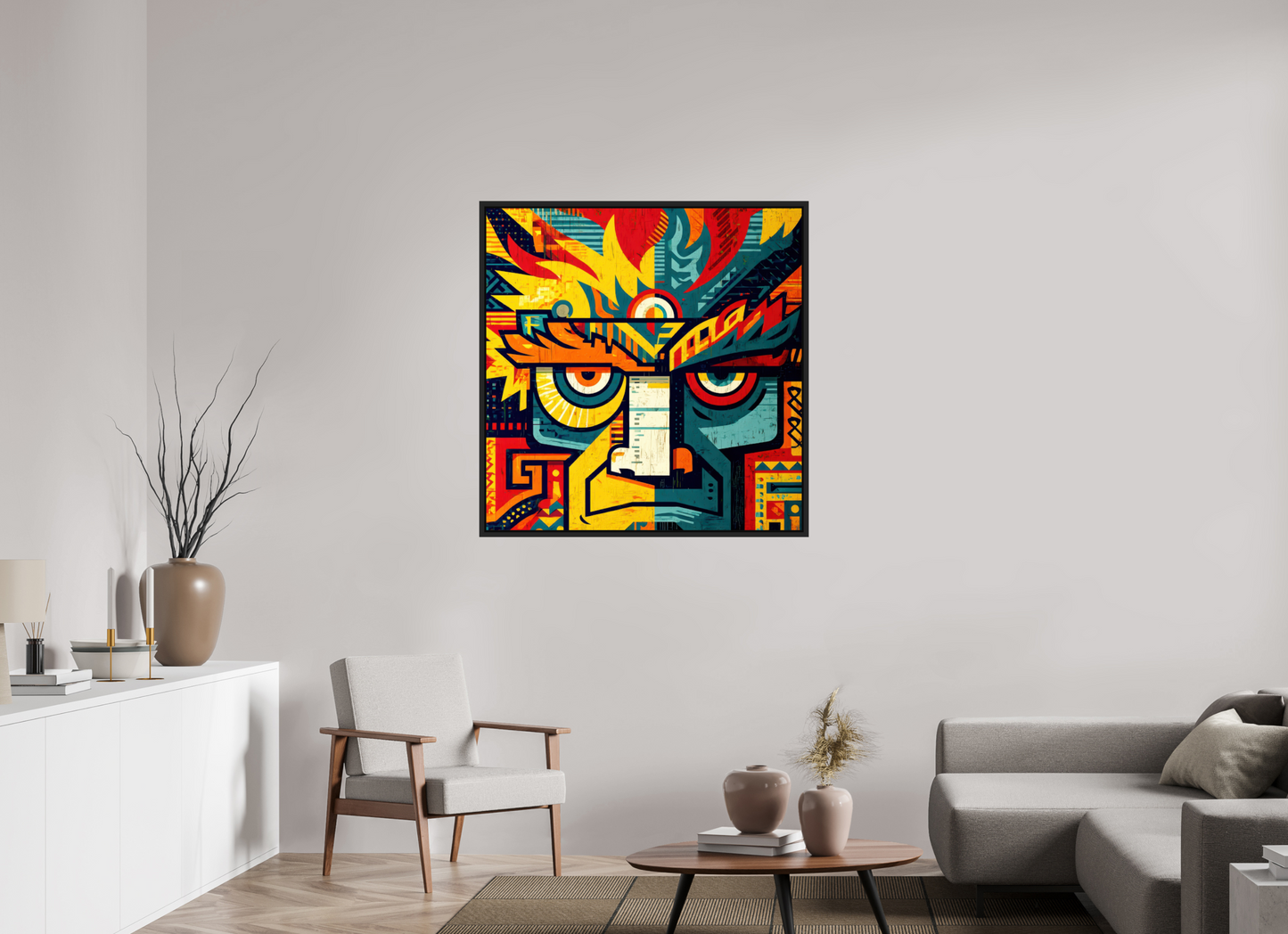 40 x 40.8″, Fine Art Print on Aluminum Dibond with Boarder Urban Tribal 2
