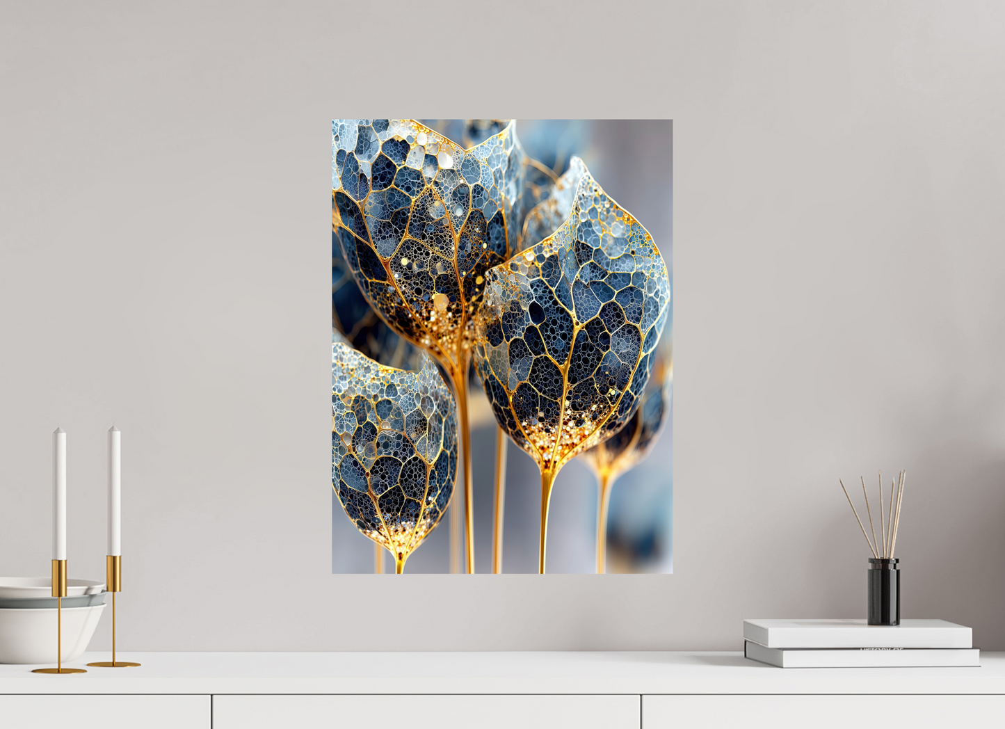 15 x 20″, Fine Art Print On Aluminum Dibond Luxury Glass Flowers