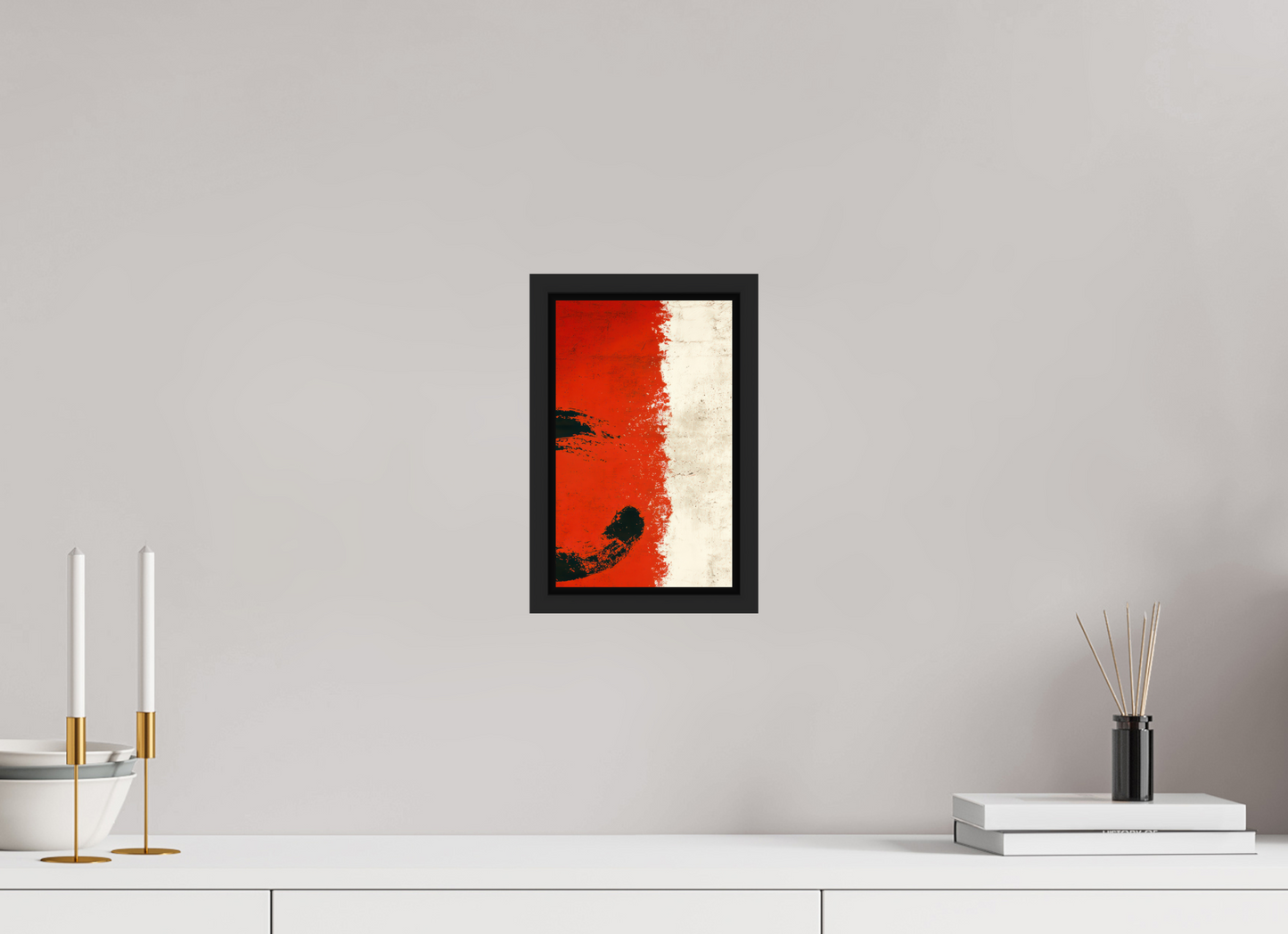6 x 9.7″, Fine Art Print on Aluminum Dibond with Boarder Abstract Paint Brush Circle Right