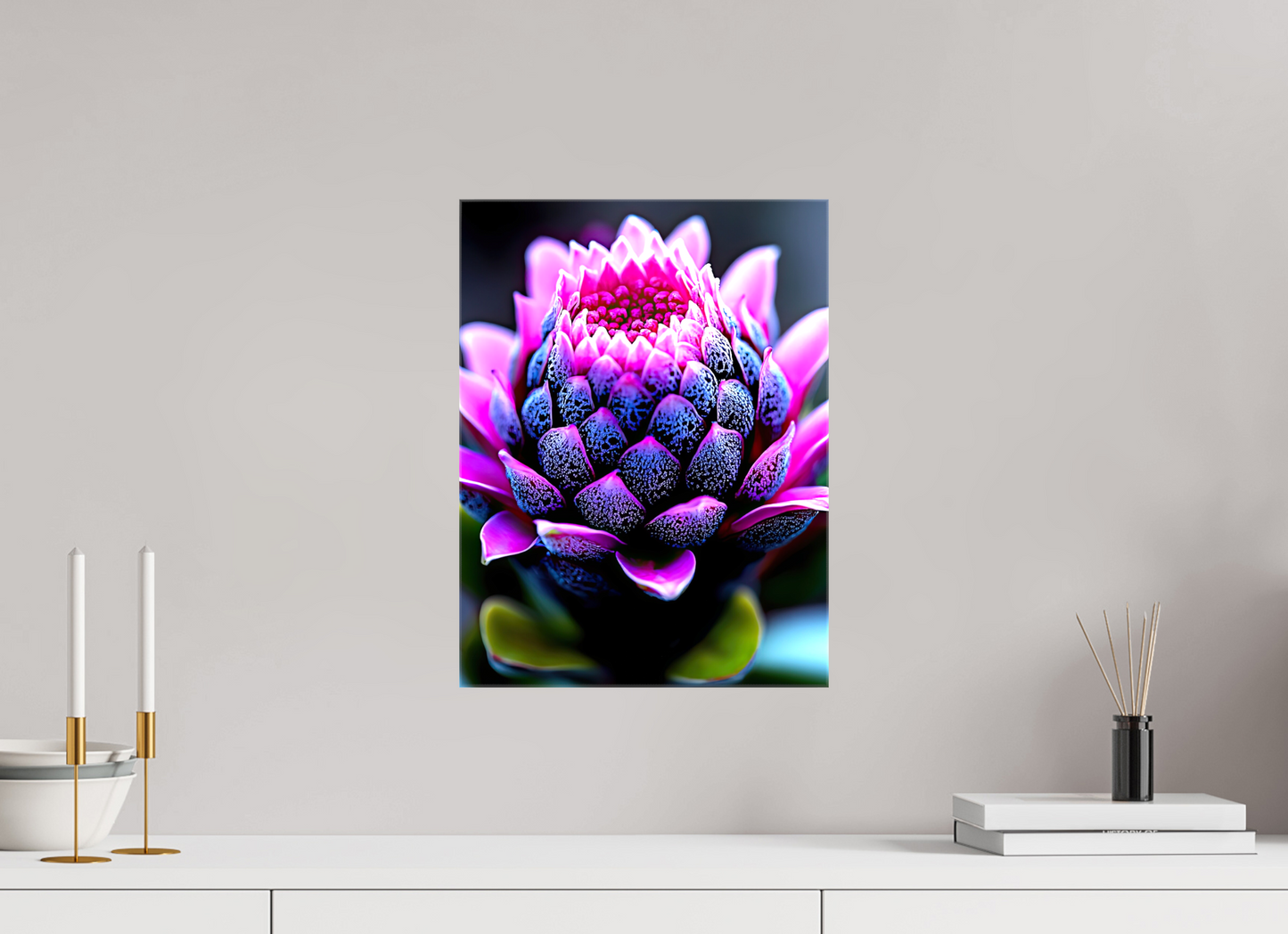 12 x 16″, Glossy Canvas Pink Bud Flower