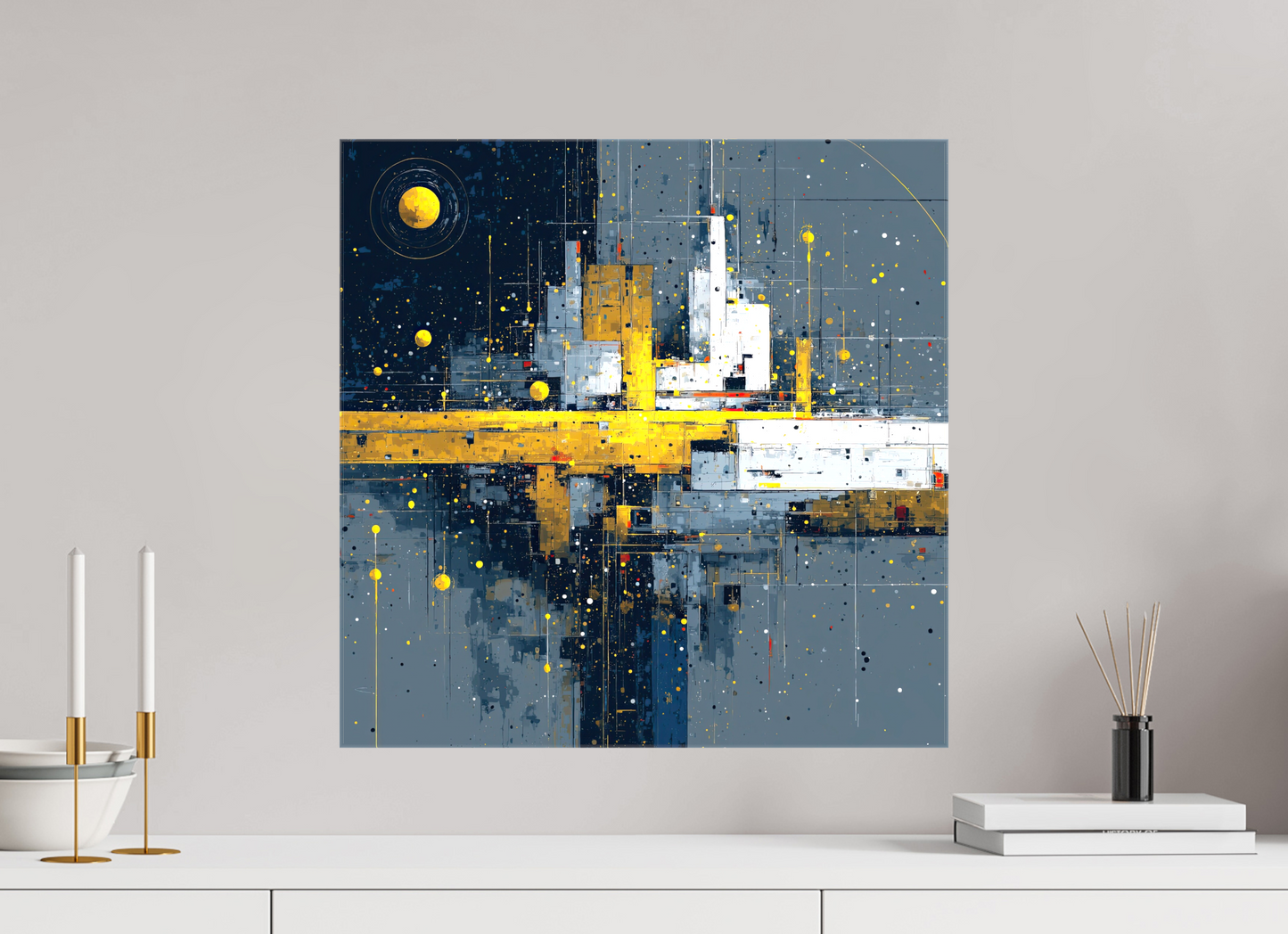 20 x 20″, Glossy Canvas Abstract City