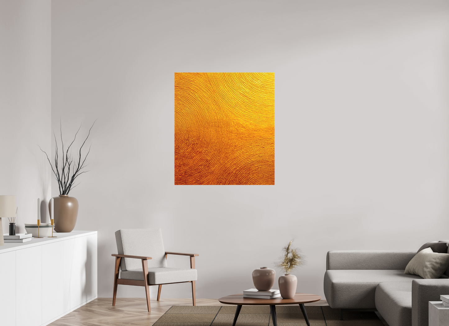 36 x 40.4″, Textile on Canvas Desert Circles