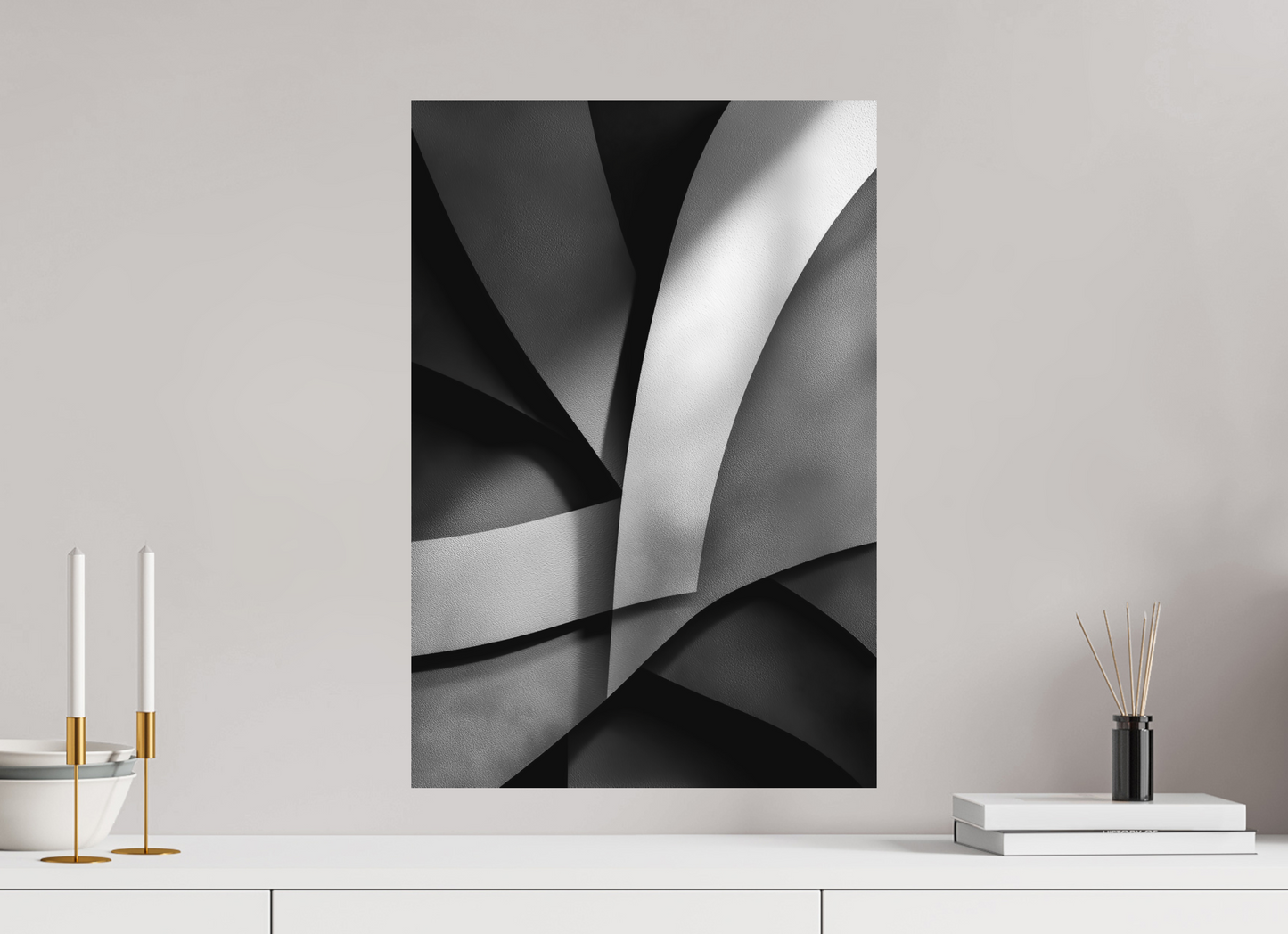 16 x 23.6″, Photo Print on Aluminum Backing Abstract B&W 3