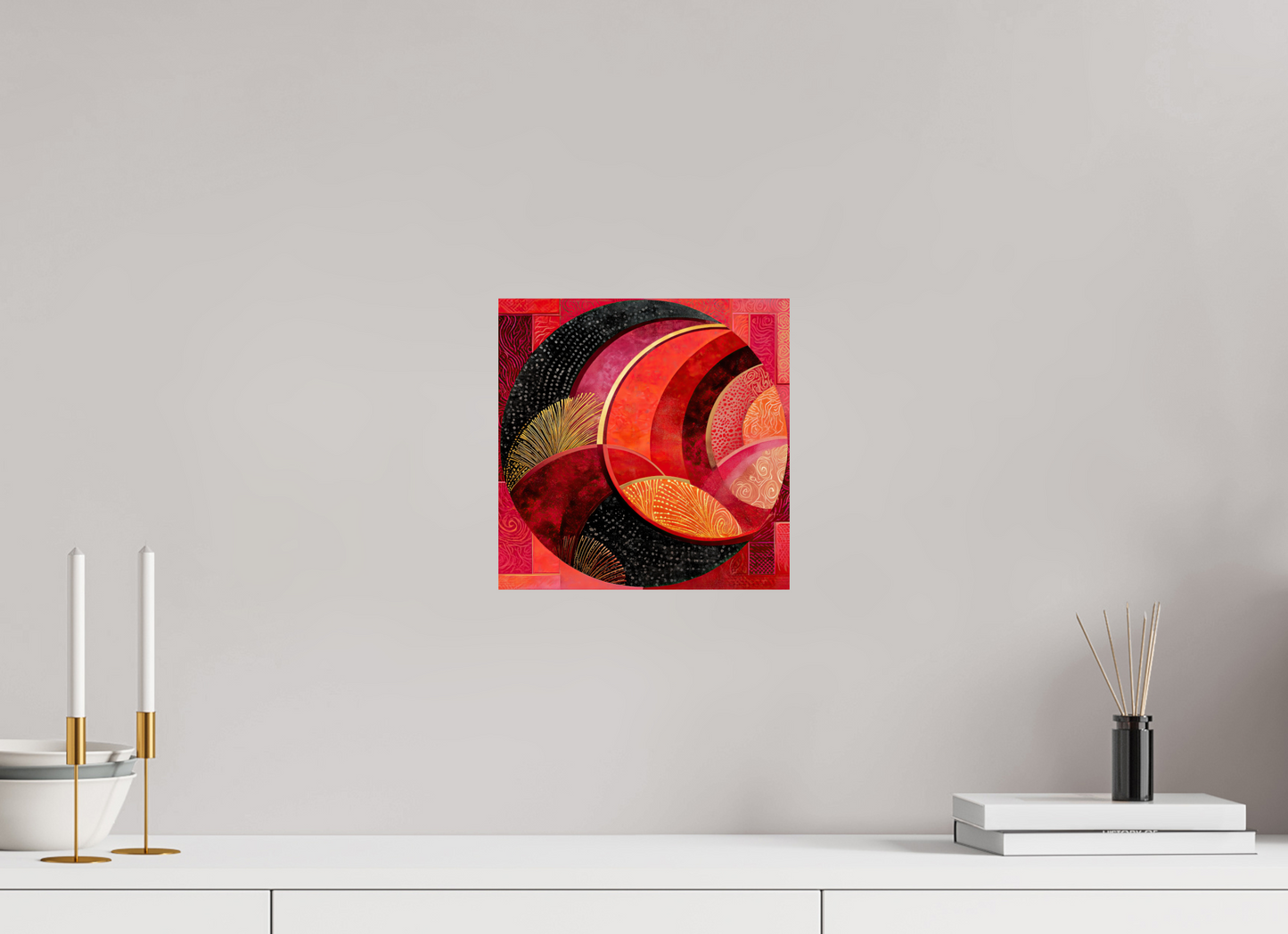 10 x 10″, Fine Art Print On Aluminum Dibond Art Deco Circle