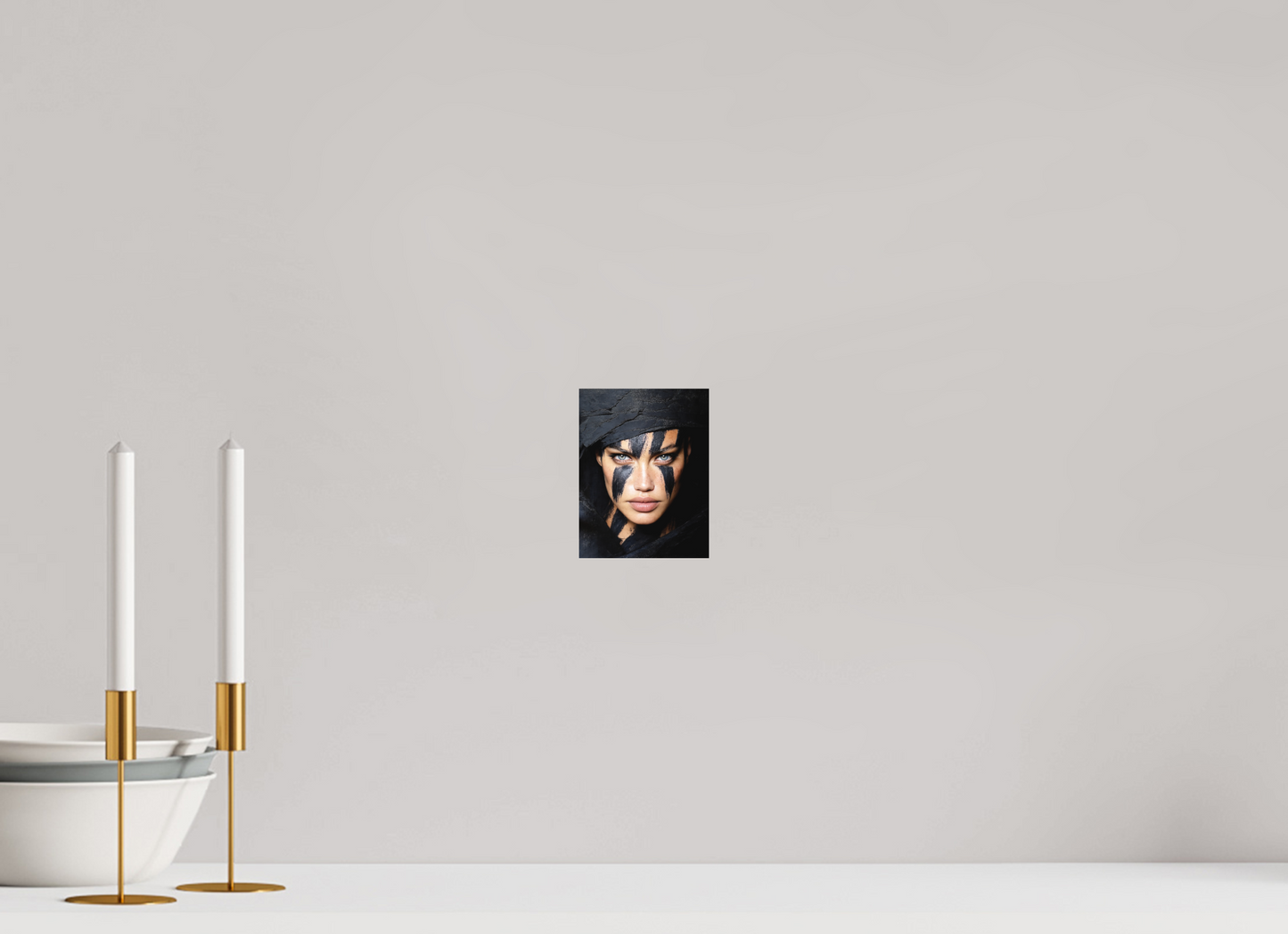 4 x 5.2″, Photo Print on Aluminum Backing Charcoal Woman