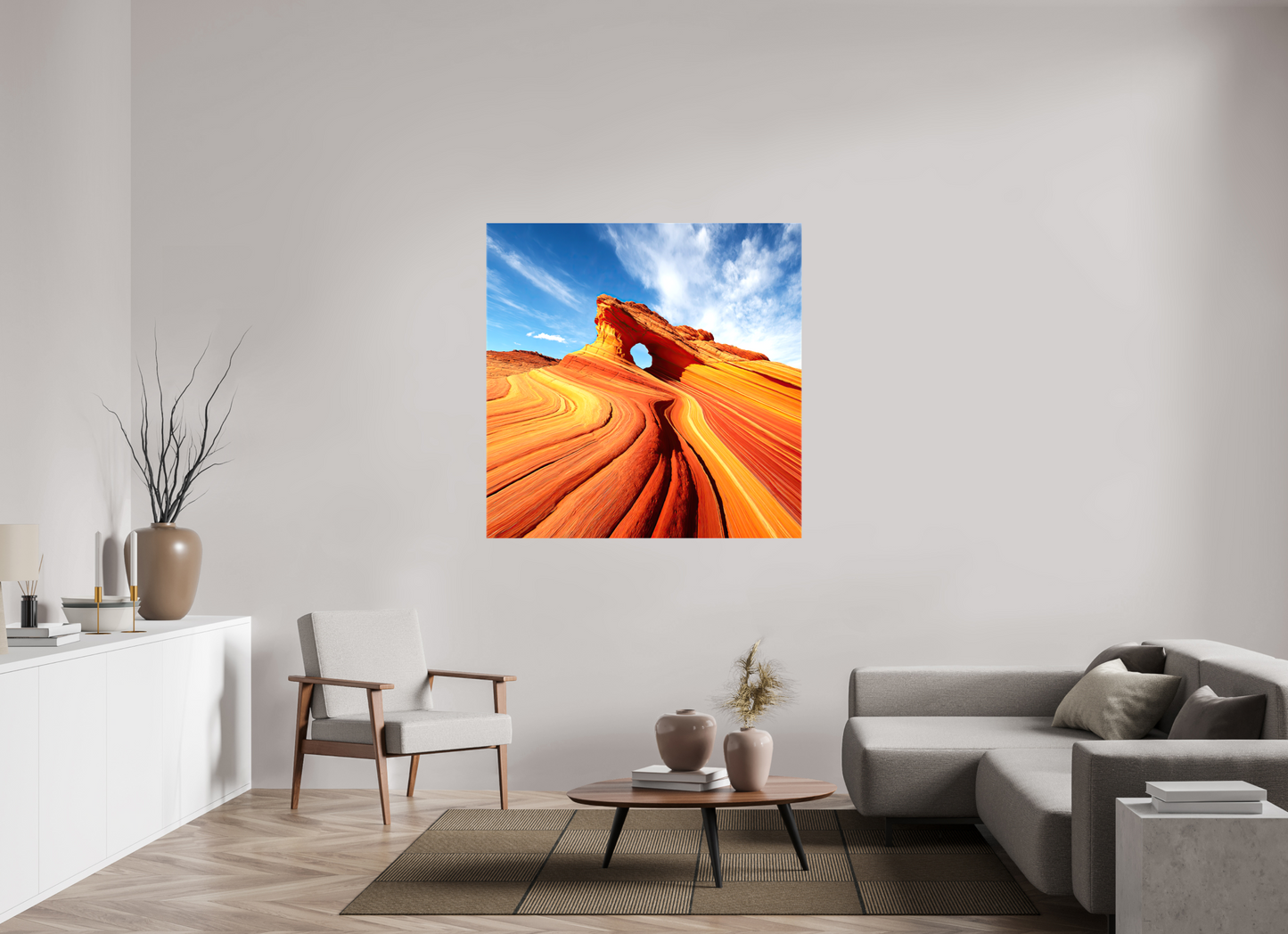 50 x 50″, Glossy Canvas Desert Rock Formation