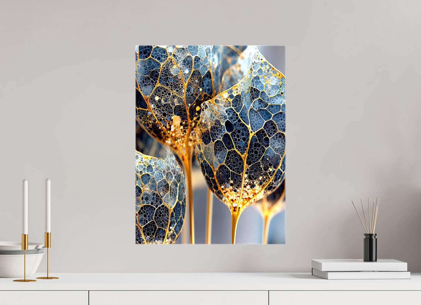 15 x 20″, Glossy Canvas Luxury Glass Flowers