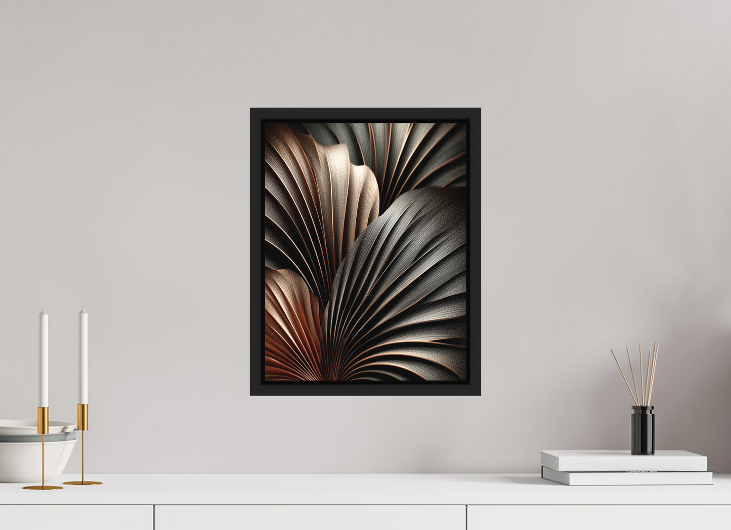 12 x 15.4″, Photo Print on Aluminum Backing with boarder Dark Leaves