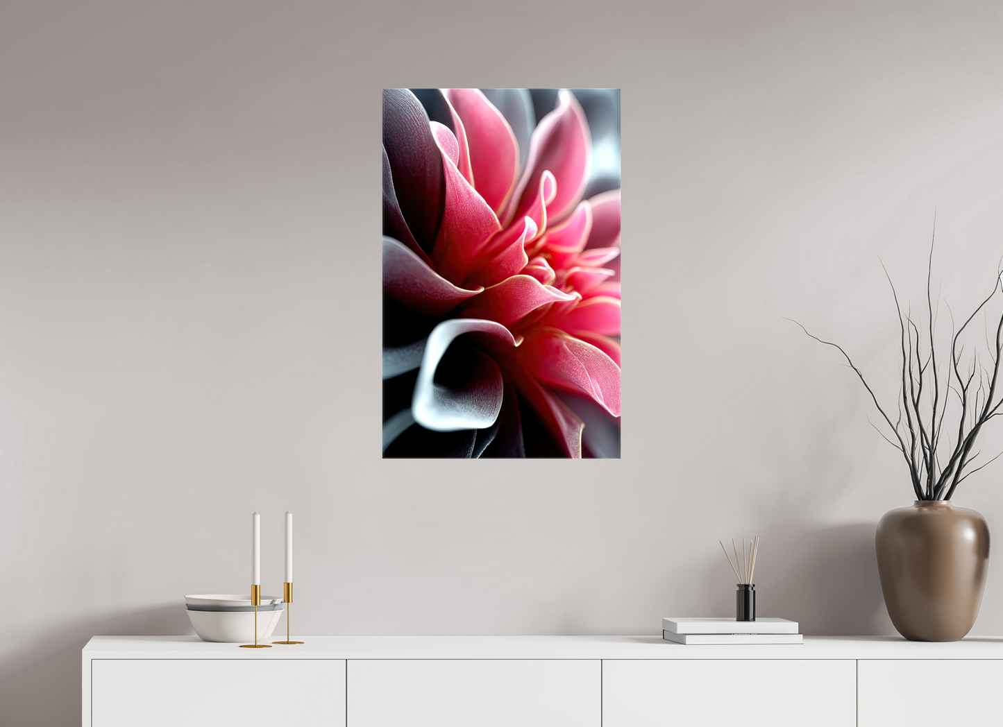 20 x 31.3″, Glossy Canvas Pink Flower