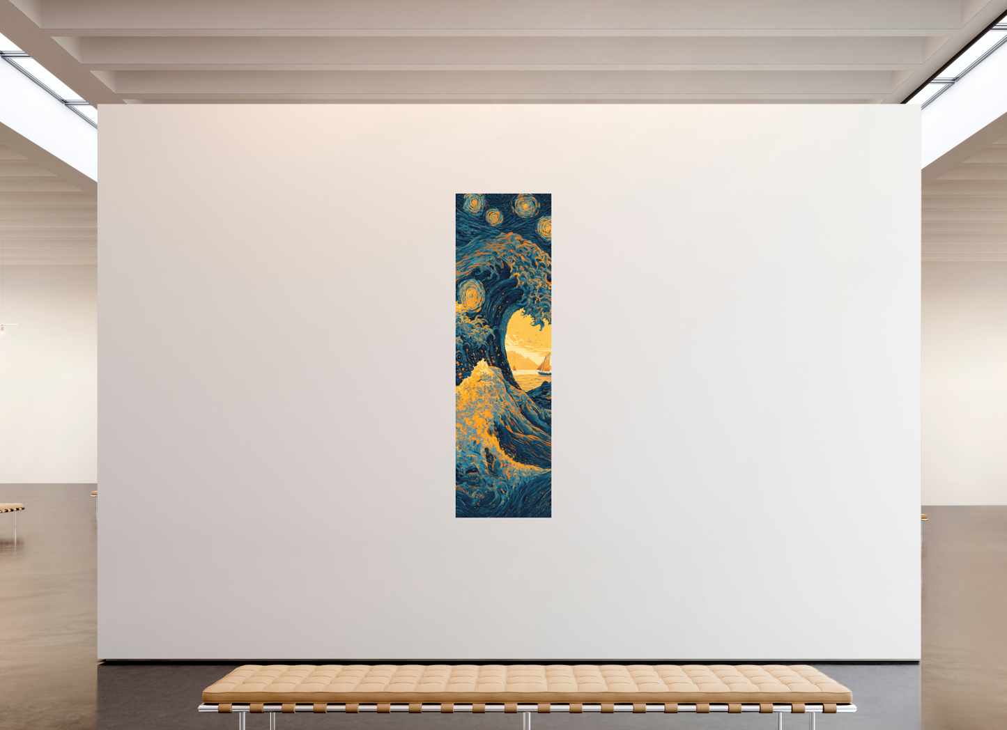 24 x 81.3″, Photo Print on Aluminum Backing Starry Night Tidal Wave