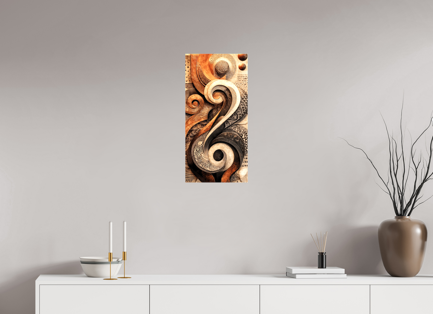12 x 25.1″, Glossy Canvas Abstract Shapes 2