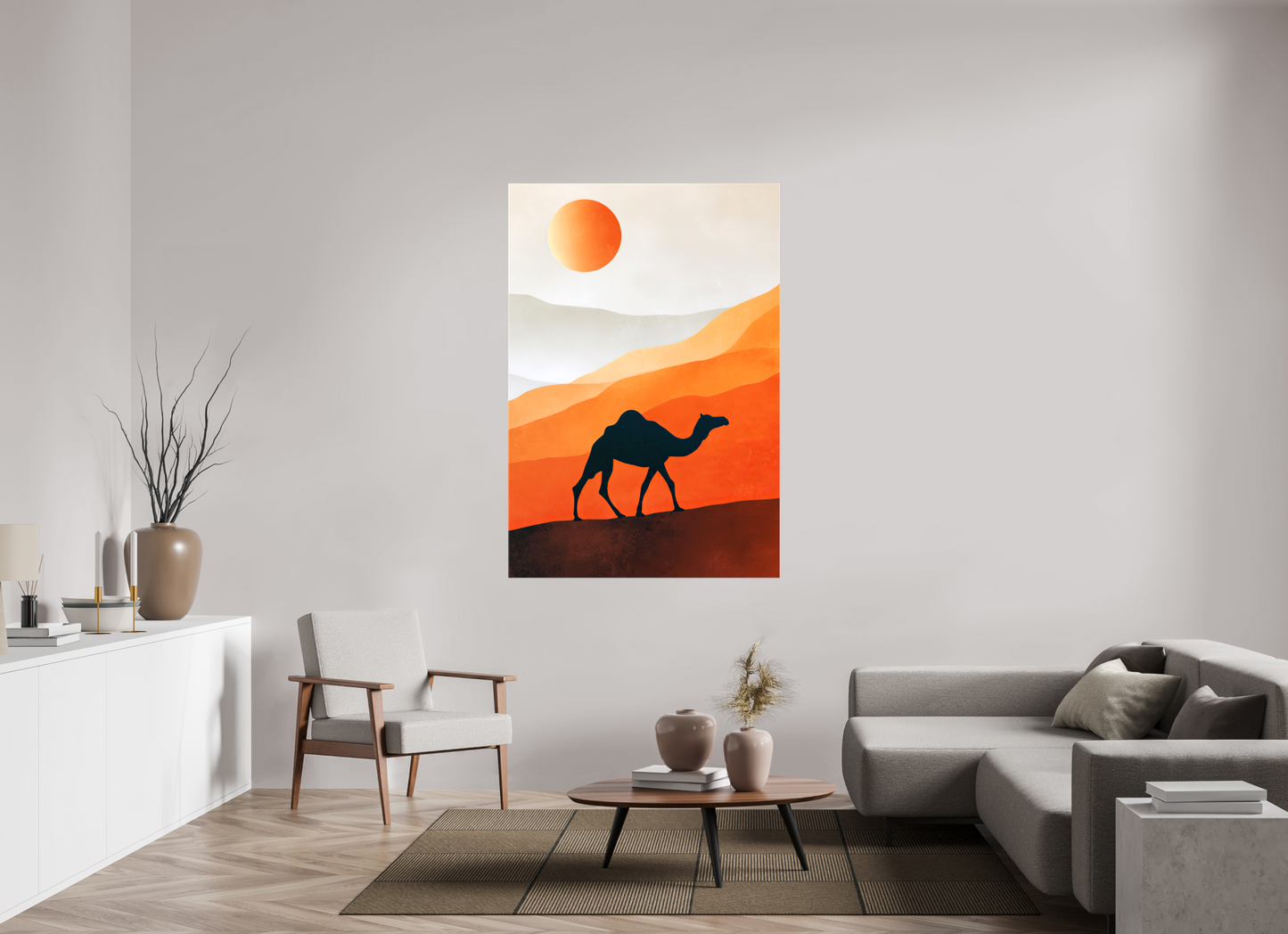 43 x 62.6″, Glossy Canvas Camel