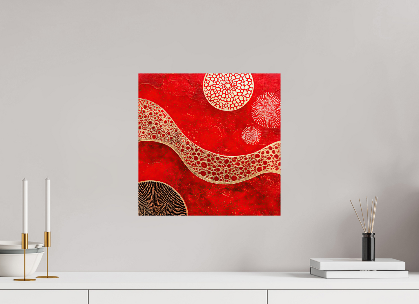 15 x 15″, Fine Art Print On Aluminum Dibond Blood Cells