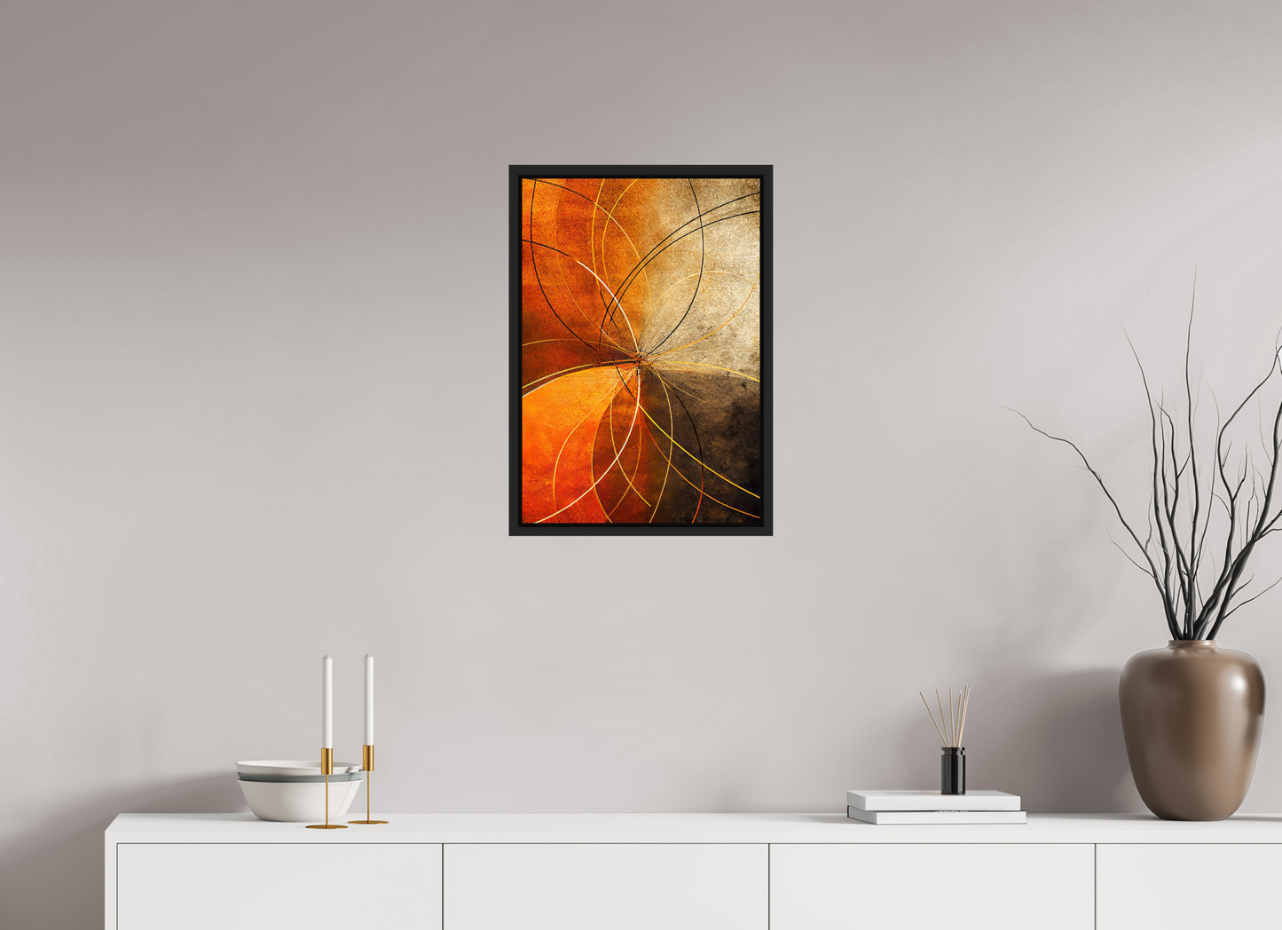 16 x 23.1″, Fine Art Print on Aluminum Dibond with Boarder Abstract Rust Circles