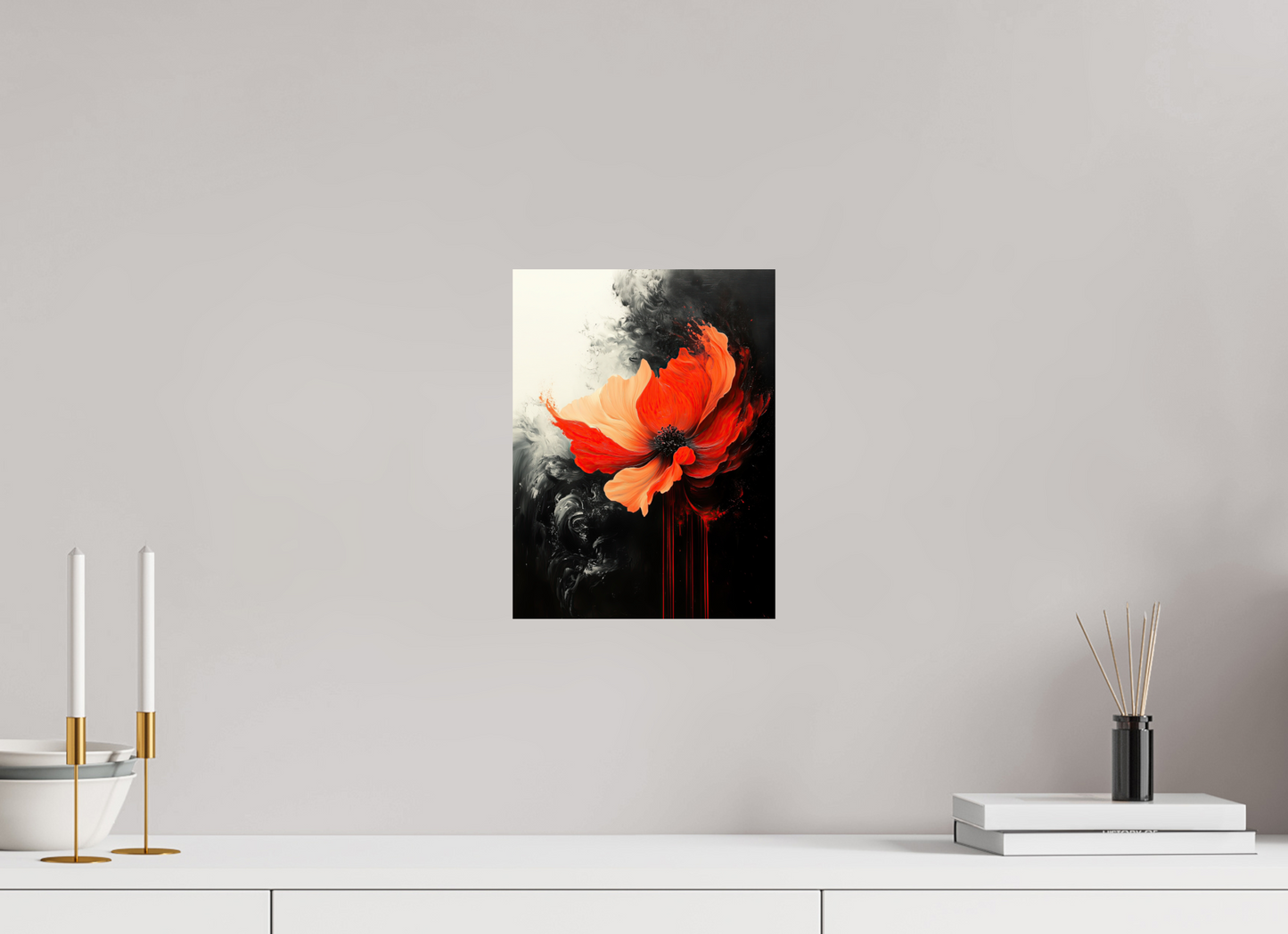 9 x 12″, Fine Art Print On Aluminum Dibond Red Flower