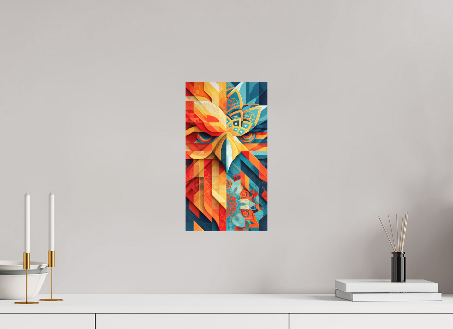 8 x 14.6″, Photo Print on Aluminum Backing Abstract Warm & Cold Eagle
