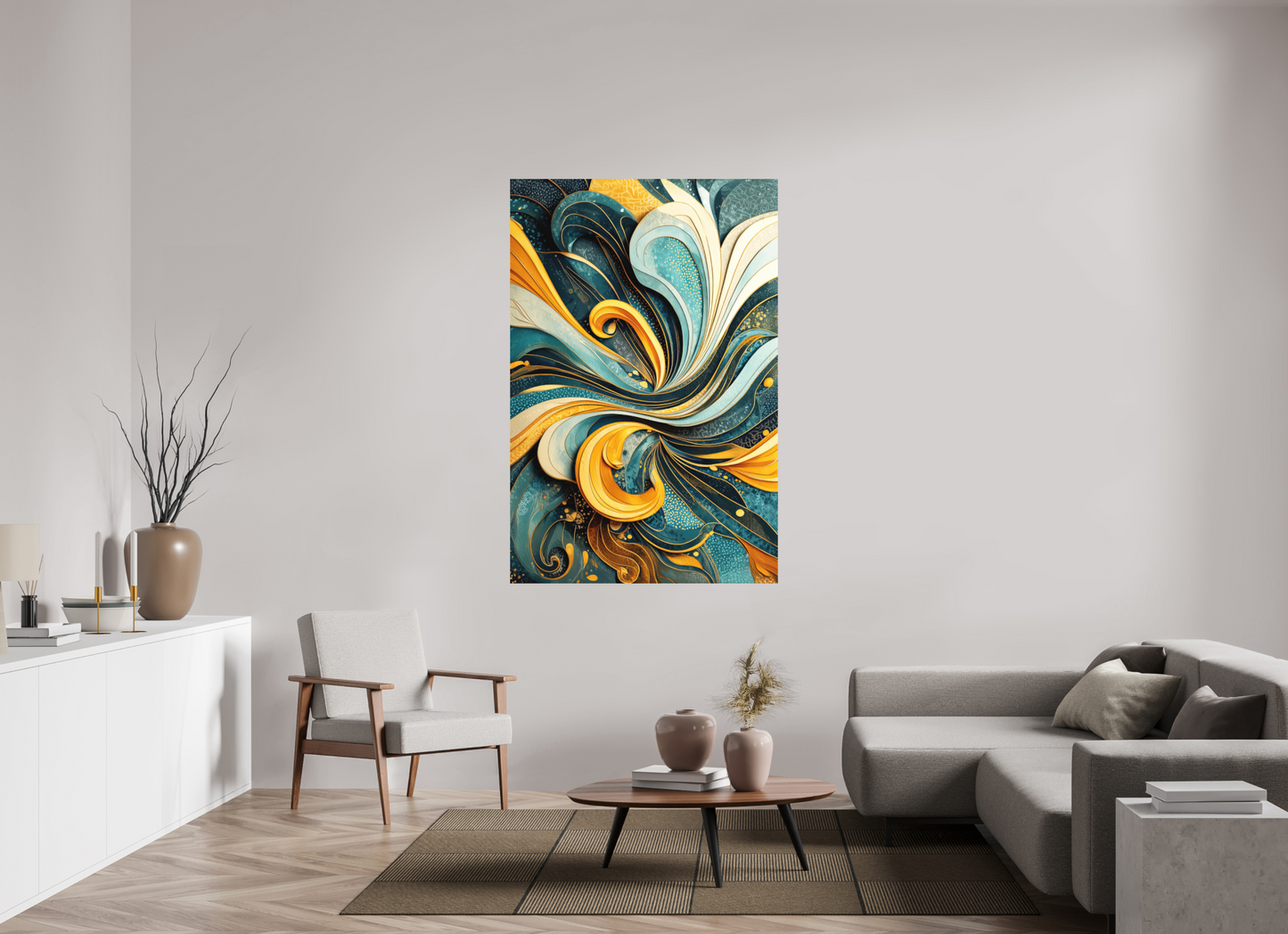 43 x 65″, Photo Print on Aluminum Backing Abstract Swirl