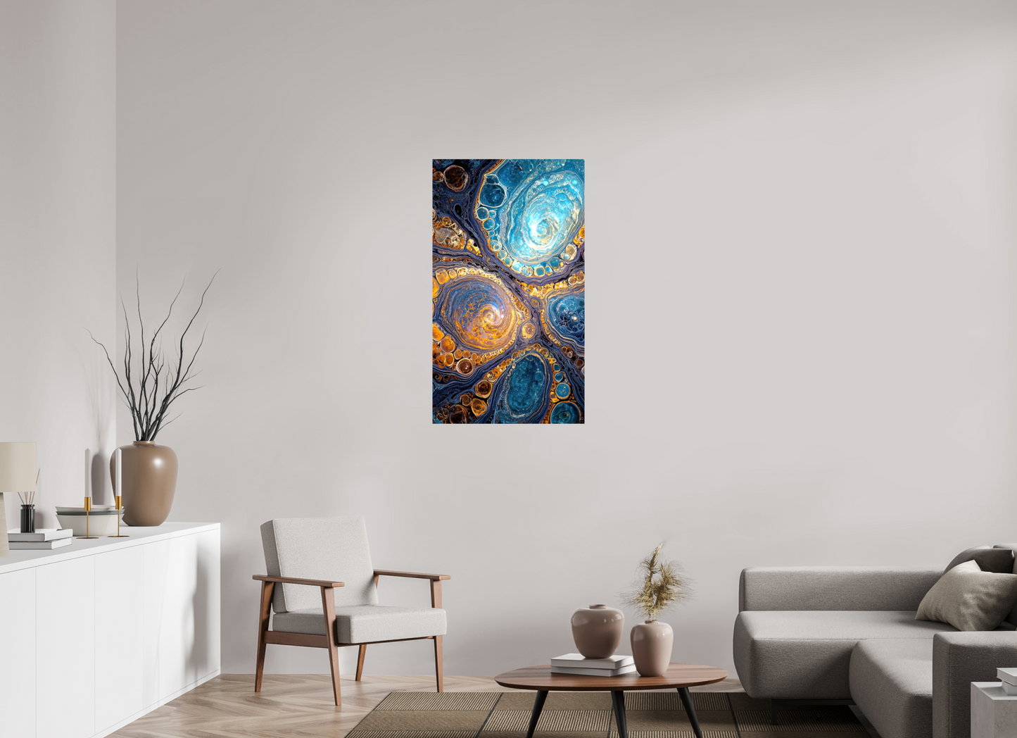 24 x 42″, Glossy Canvas Abstract Geode