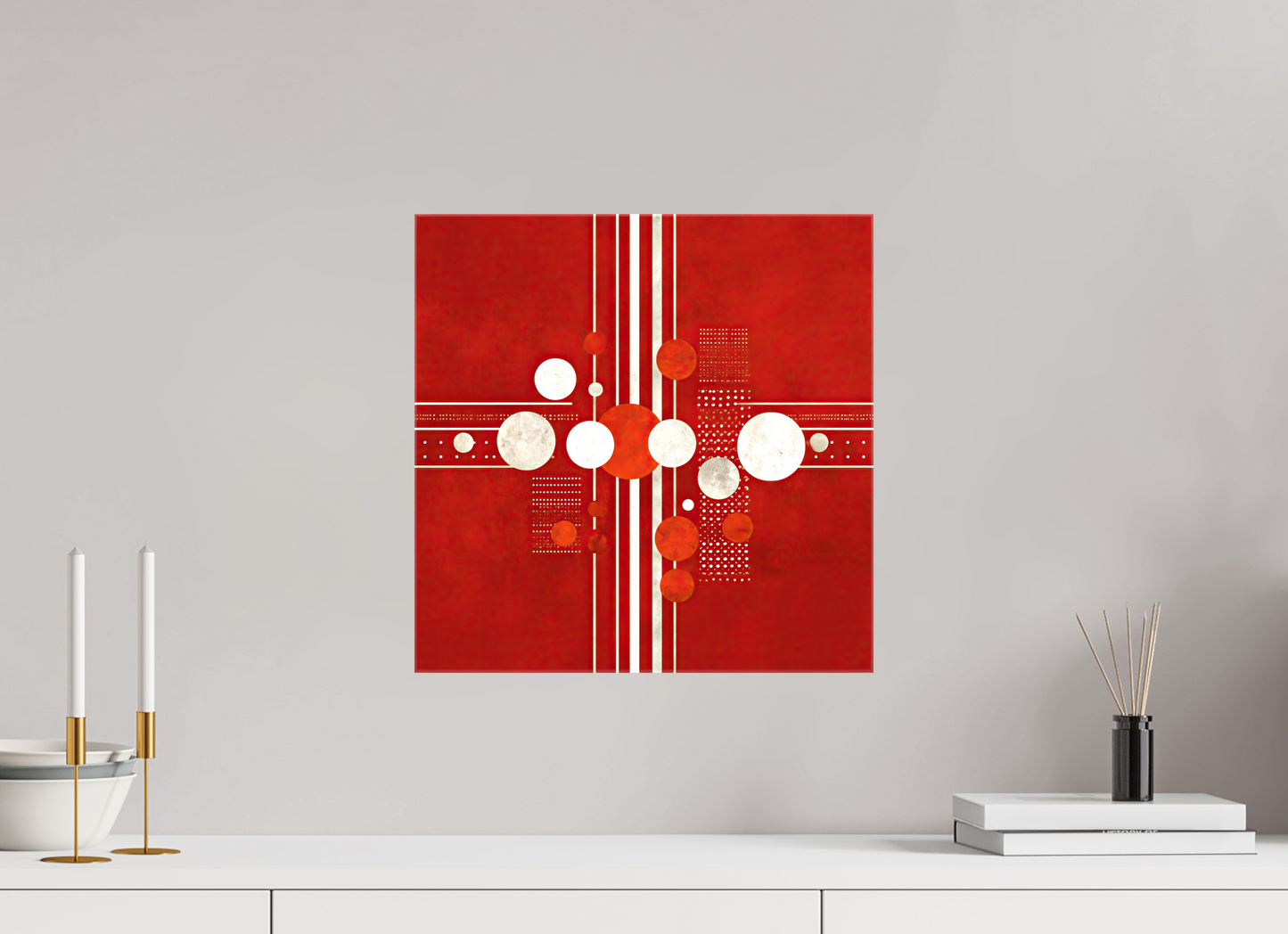 15 x 15″, Glossy Canvas White Line 2