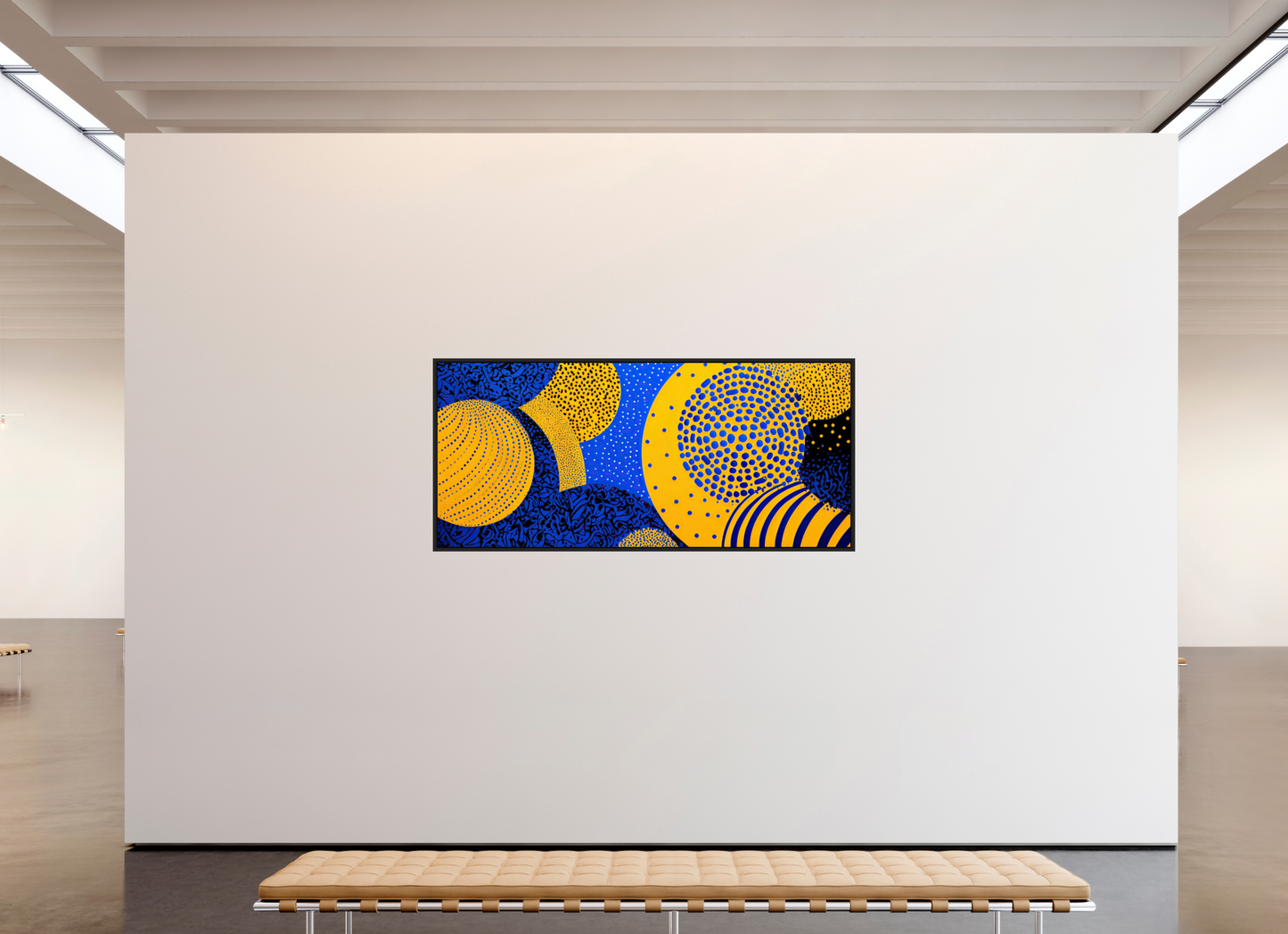 80.7 x 36″, Fine Art Print on Aluminum Dibond with Boarder Yellow & Blue 2
