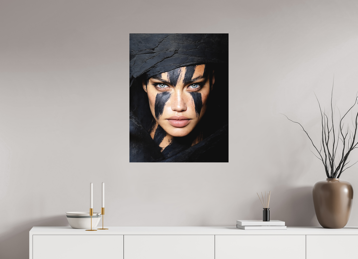 24 x 31.3″, Photo Print on Aluminum Backing Charcoal Woman