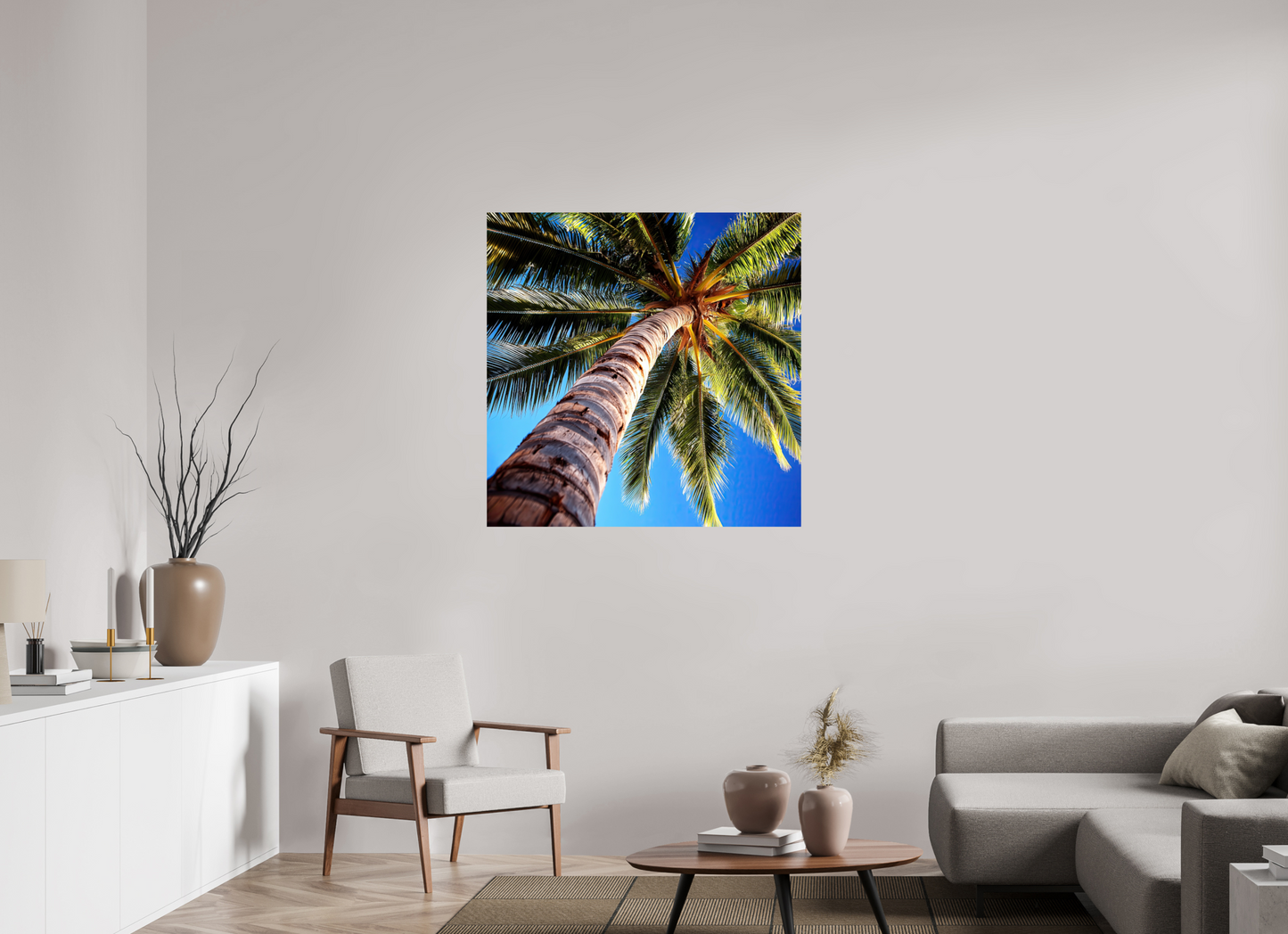 40 x 40″, Fine Art Print On Aluminum Dibond Palm Tree