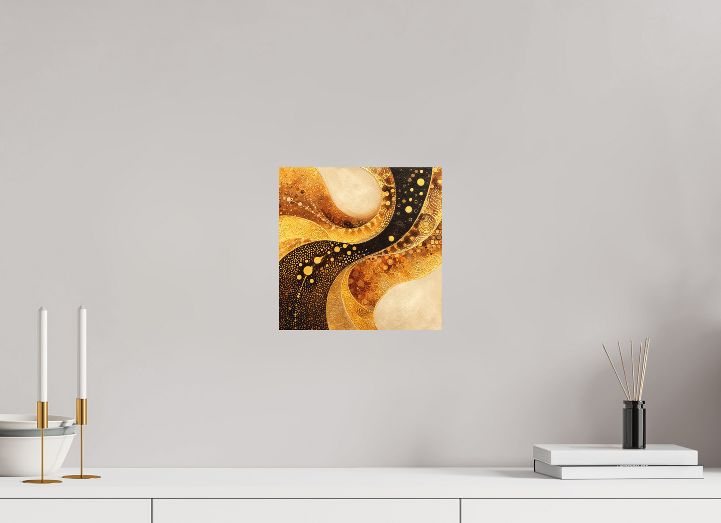 10 x 10″, Photo Print on Aluminum Backing Gold Texture Swirl