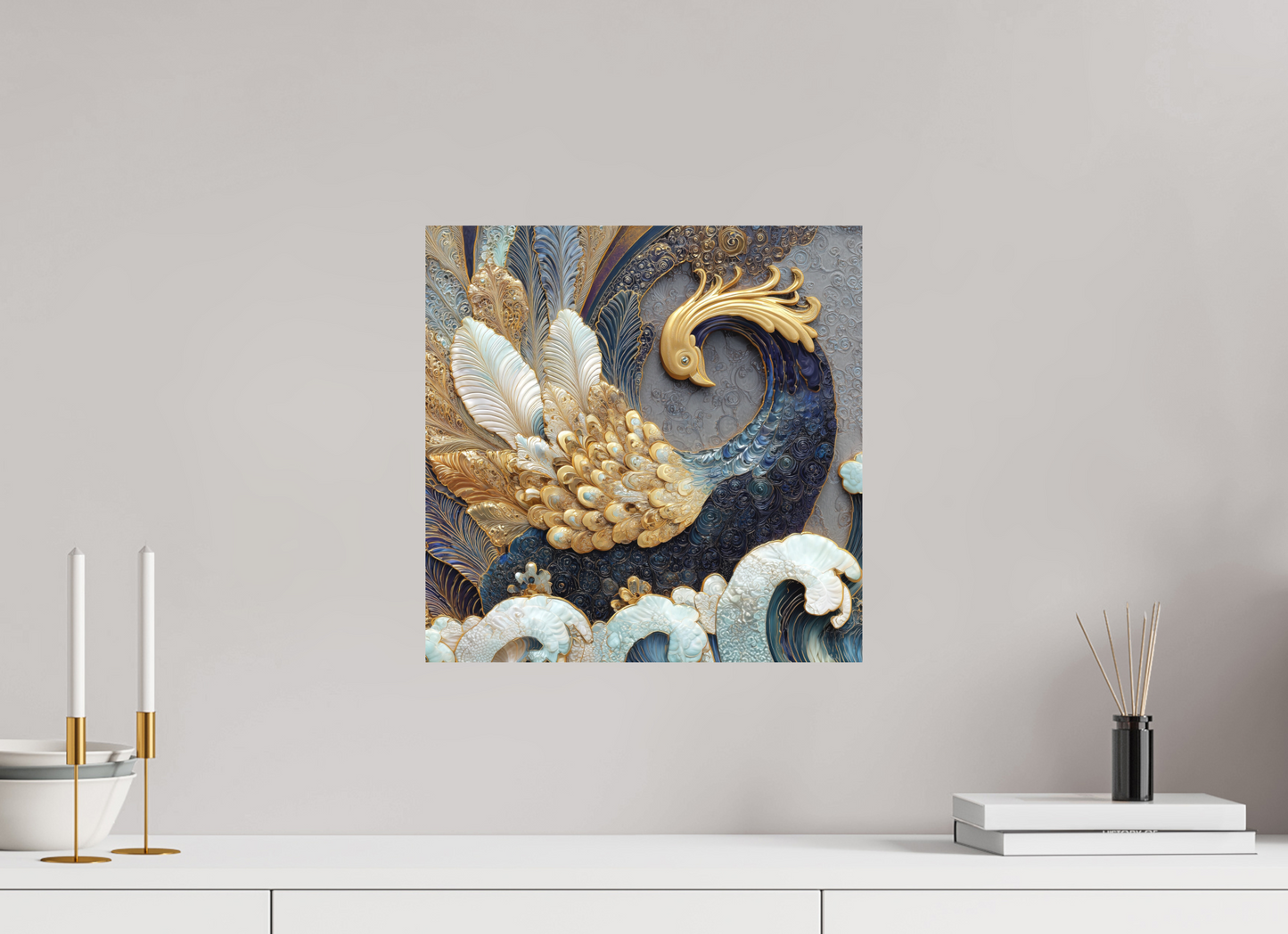 15 x 15″, Photo Print on Aluminum Backing Swan 2