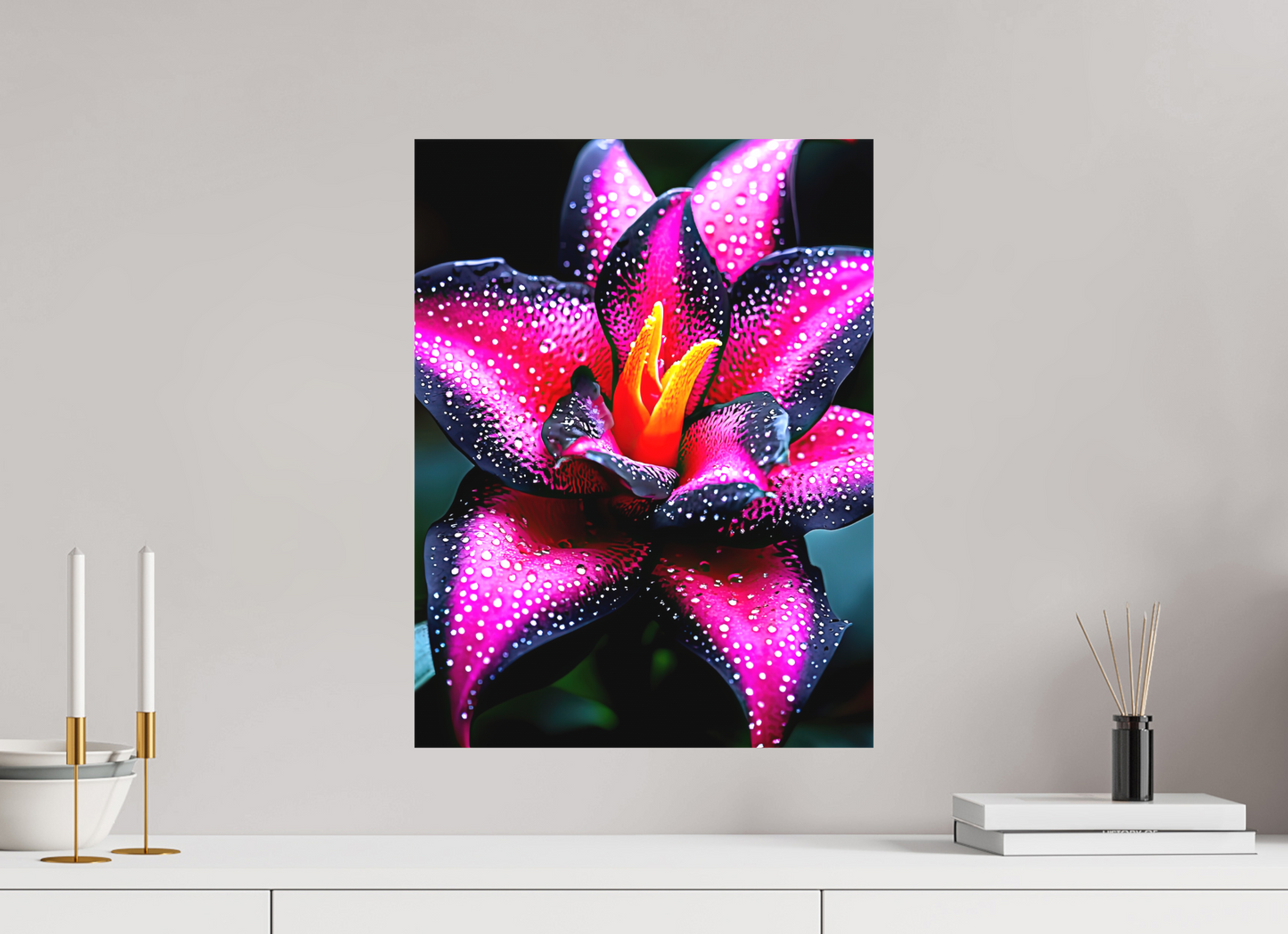 15 x 20″, Textile on Canvas Pink Poison Flower