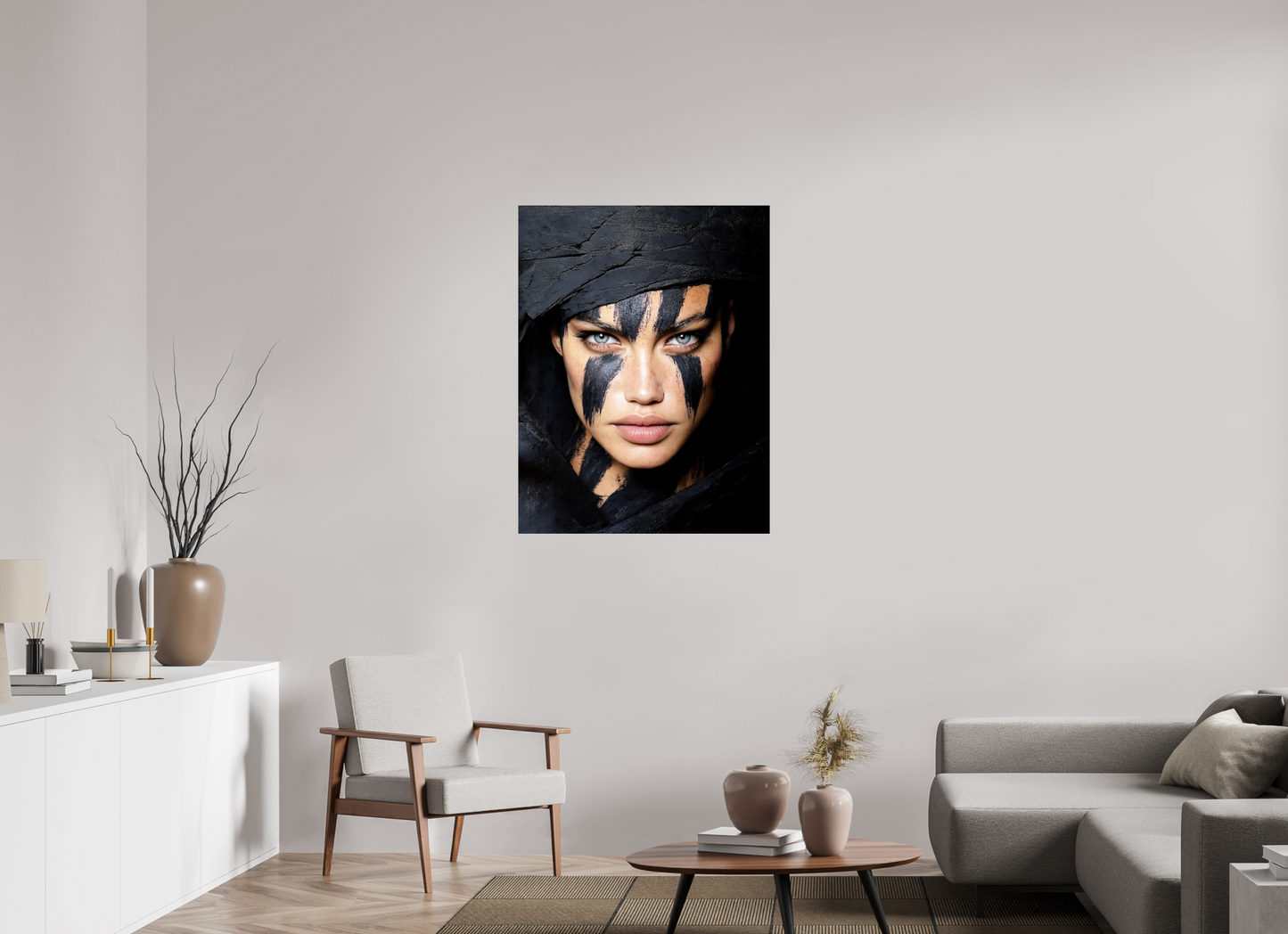 32 x 41.8″, Fine Art Print On Aluminum Dibond Charcoal Woman