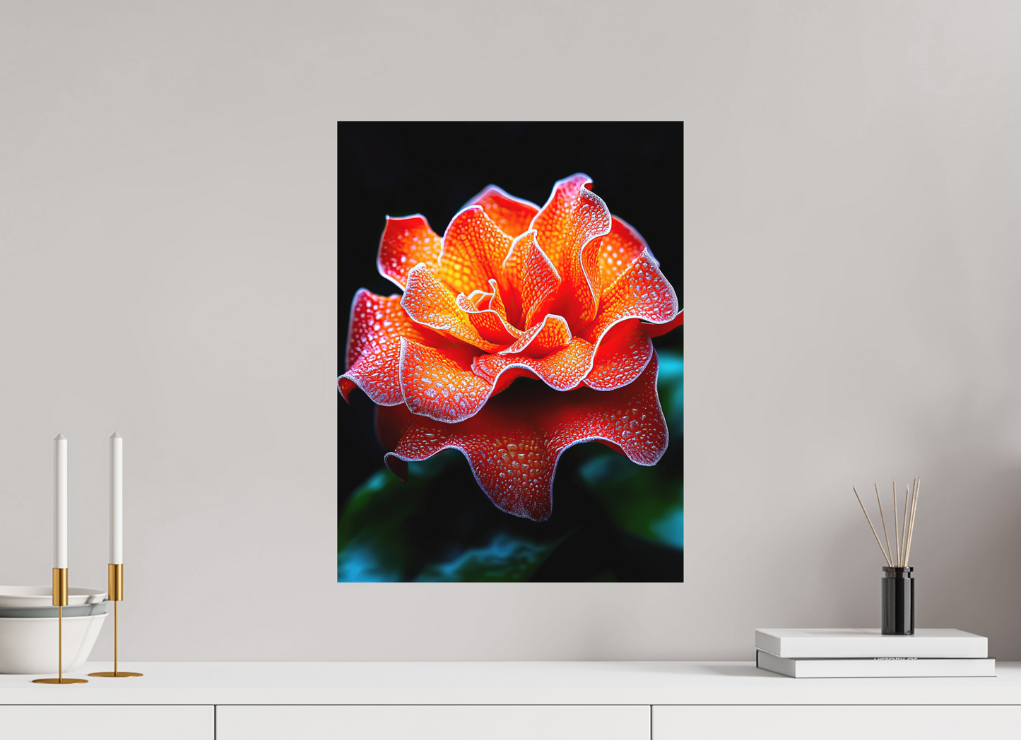 15 x 20″, Photo Print on Aluminum Backing Orange Flower