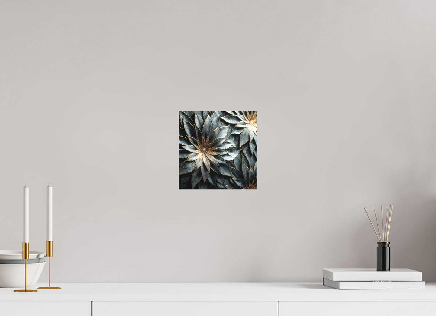 8 x 8″, Photo Print on Aluminum Backing Modern Flowers