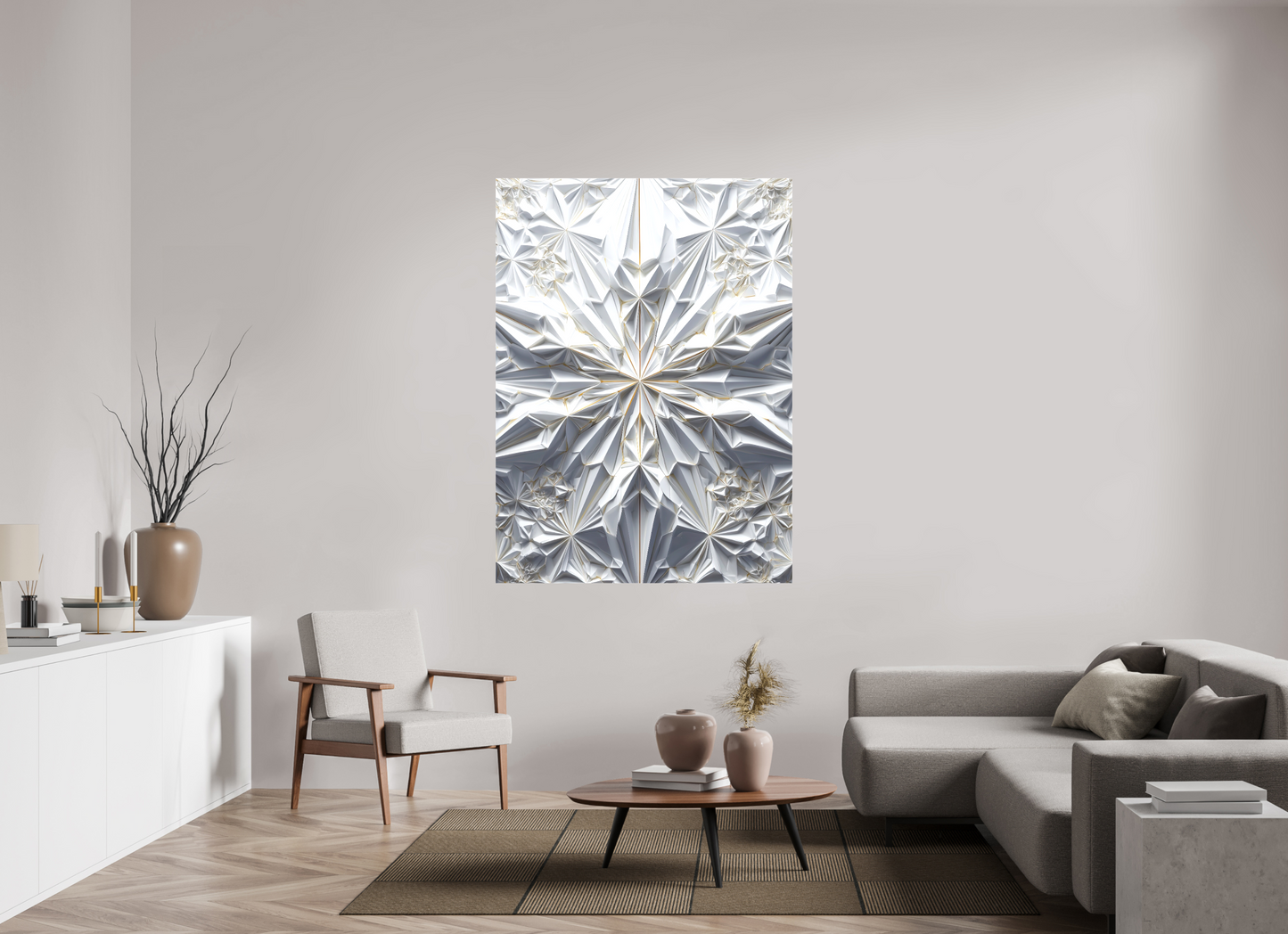 47 x 64.3″, Glossy Canvas Snowflake