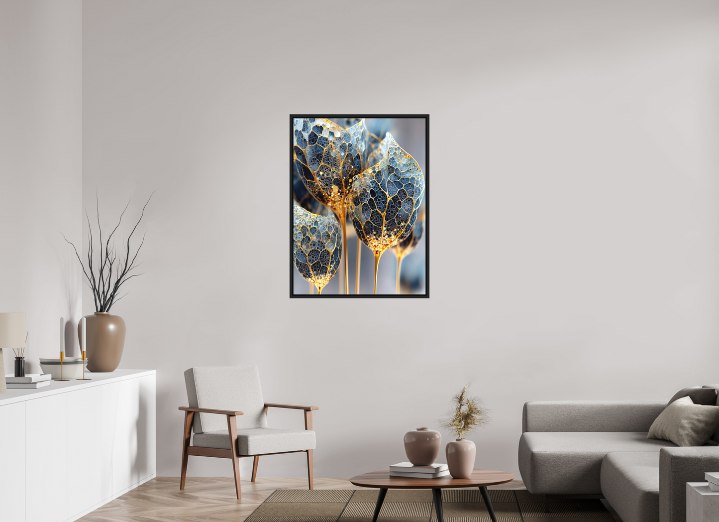 30 x 40″, Photo Print on Aluminum Backing with boarder Luxury Glass Flowers