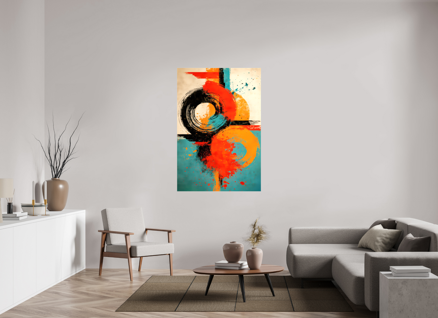 39 x 57.5″, Glossy Canvas Abstract Traffic Sign