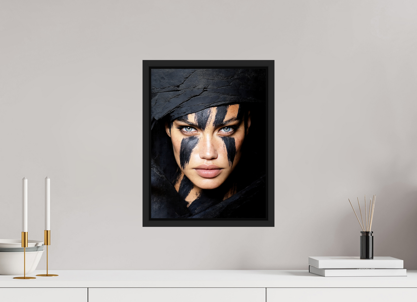 12 x 15.7″, Fine Art Print on Aluminum Dibond with Boarder Charcoal Woman
