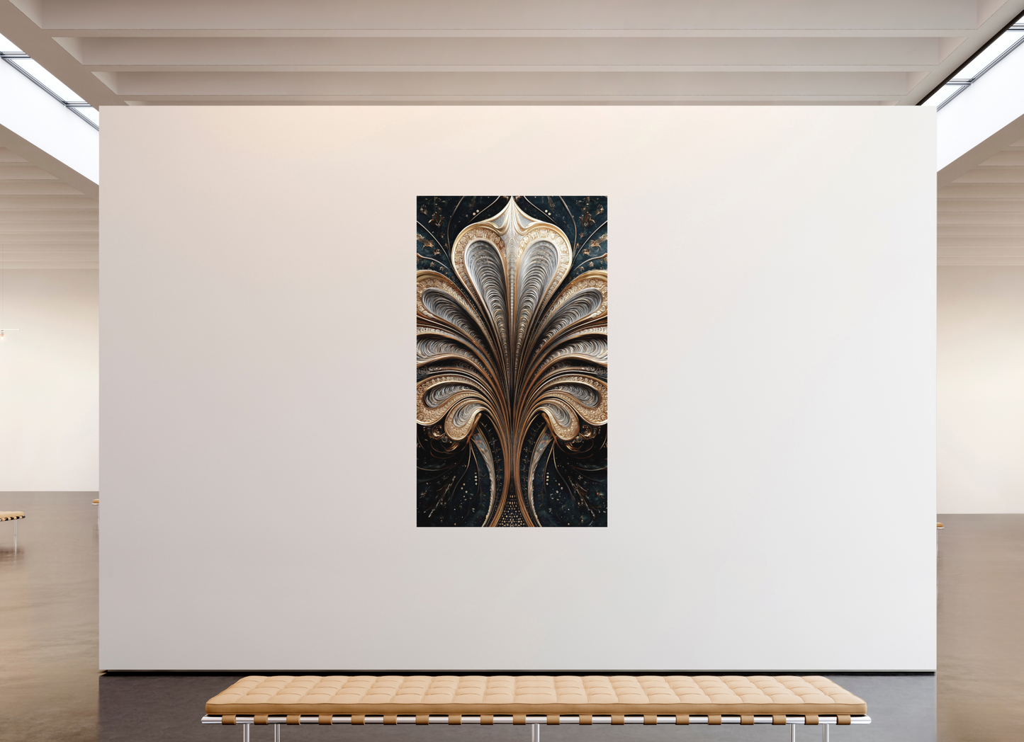 47 x 81.7″, Photo Print on Aluminum Backing Art Deco Abstract Flower 3