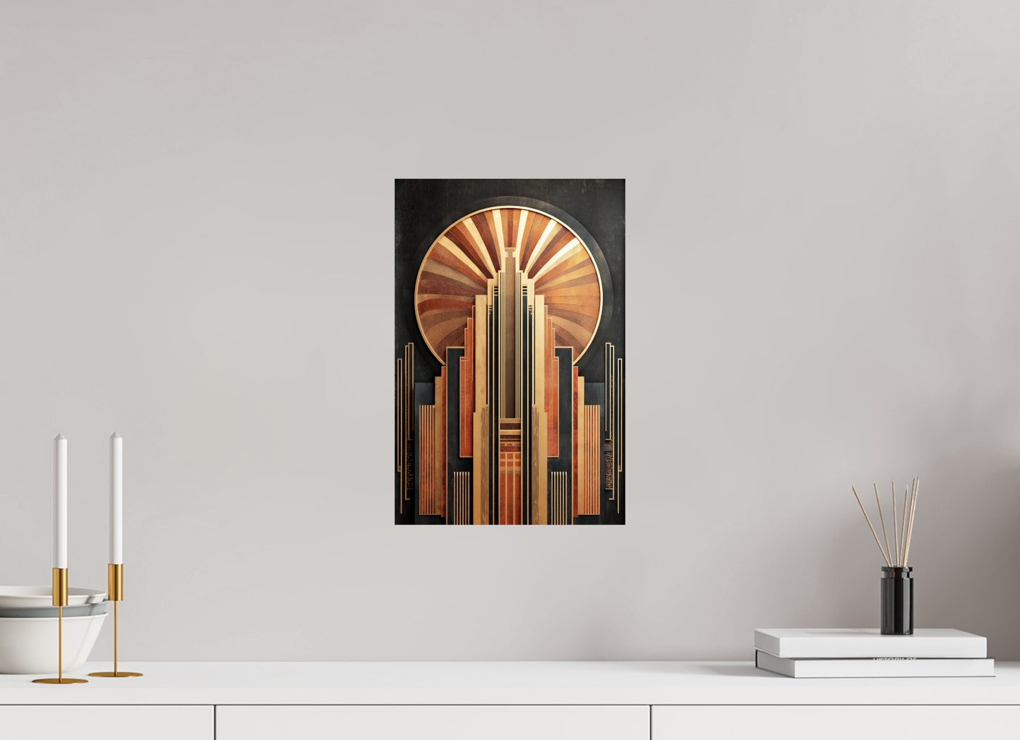 10 x 15″, Fine Art Print On Aluminum Dibond Art Deco City 1