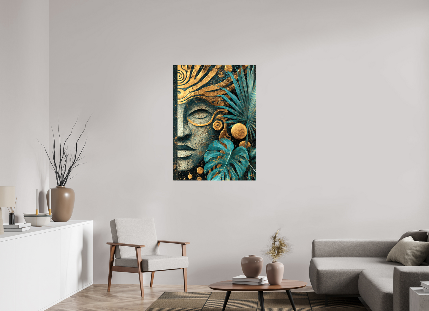 31 x 43.5″, Glossy Canvas Ancient Face 2